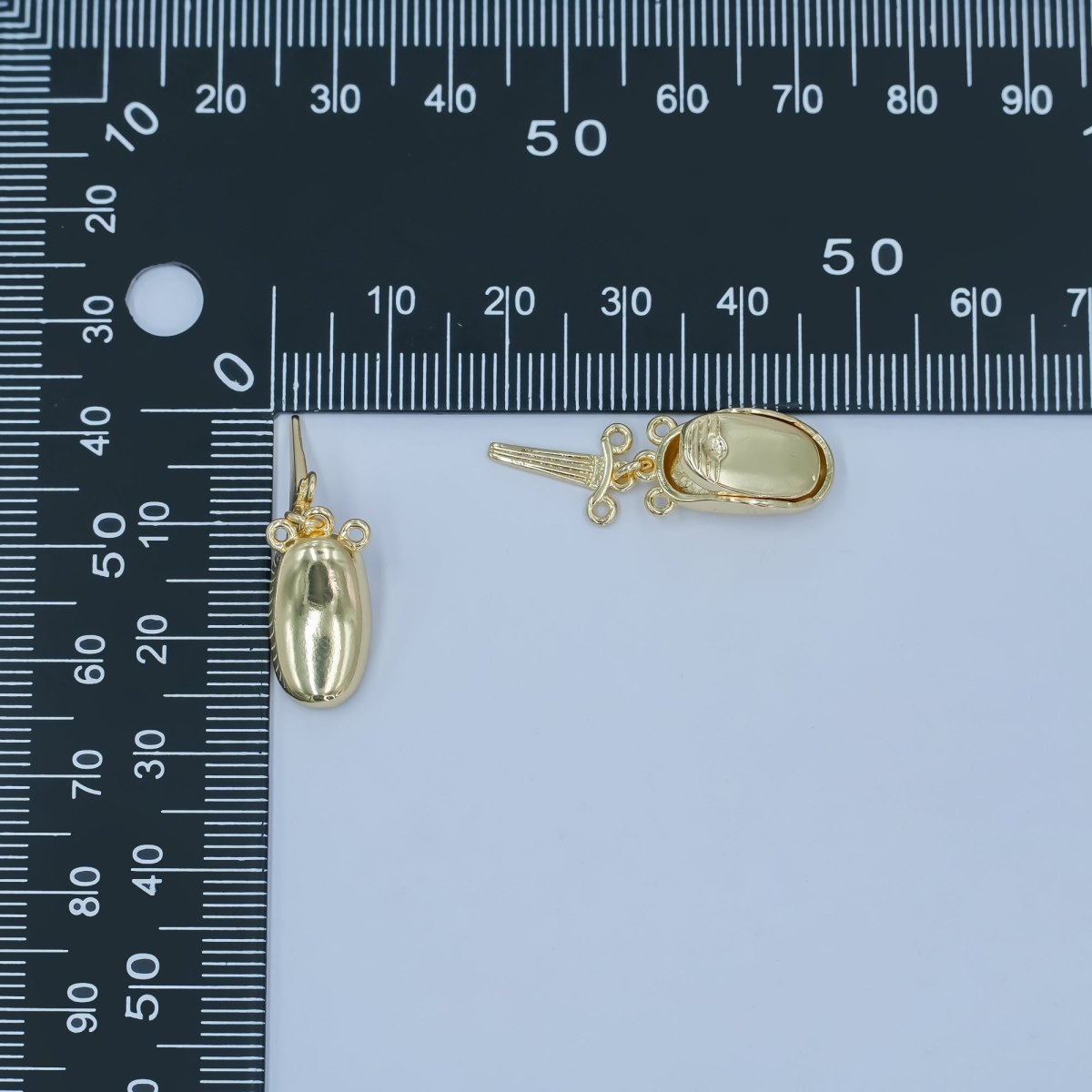 24K Gold Filled Ingot Bean Buckle Closure Finding Set | Z1126 - DLUXCA