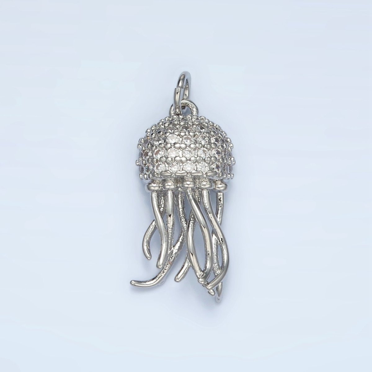 24K Gold Filled Jellyfish Micro Paved CZ Charm in Gold & Silver | AG863