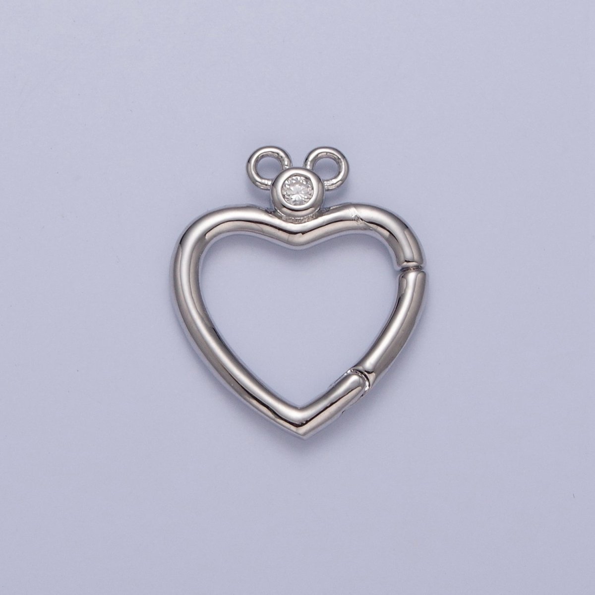 24K Gold Filled Jewelry Closure, Heart Toggle Clasps with Cubic Zirconia L-786~L-789