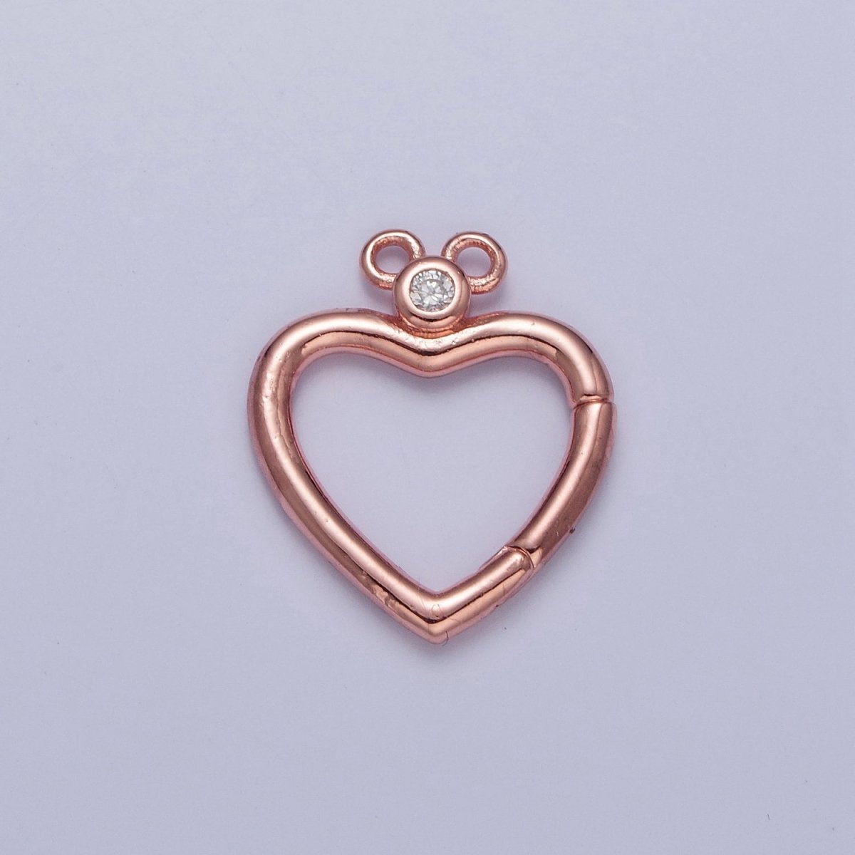 24K Gold Filled Jewelry Closure, Heart Toggle Clasps with Cubic Zirconia L-786~L-789