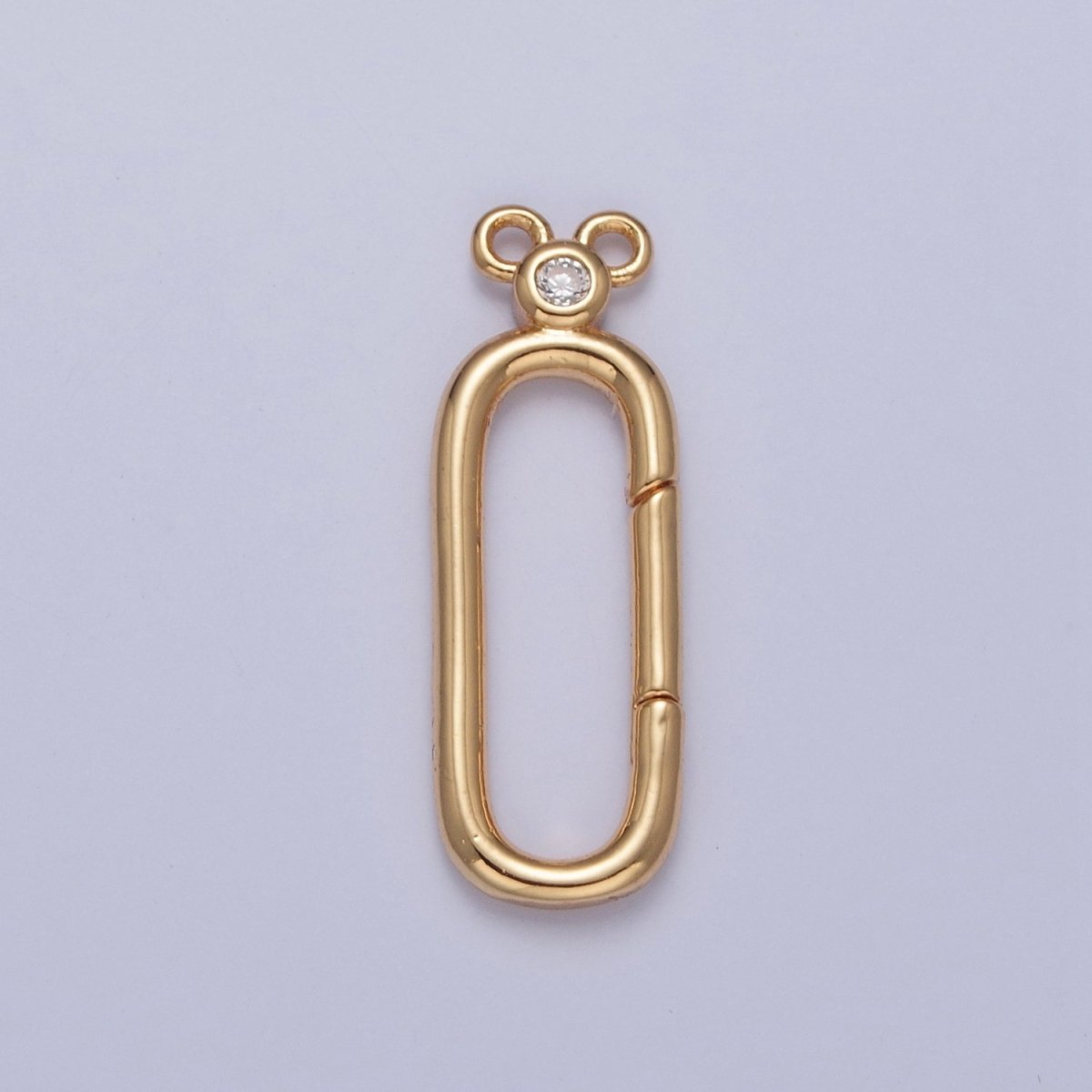 24K Gold Filled Jewelry Closure, Rectangle Toggle Clasps with Cubic Zirconia L-782~L-785