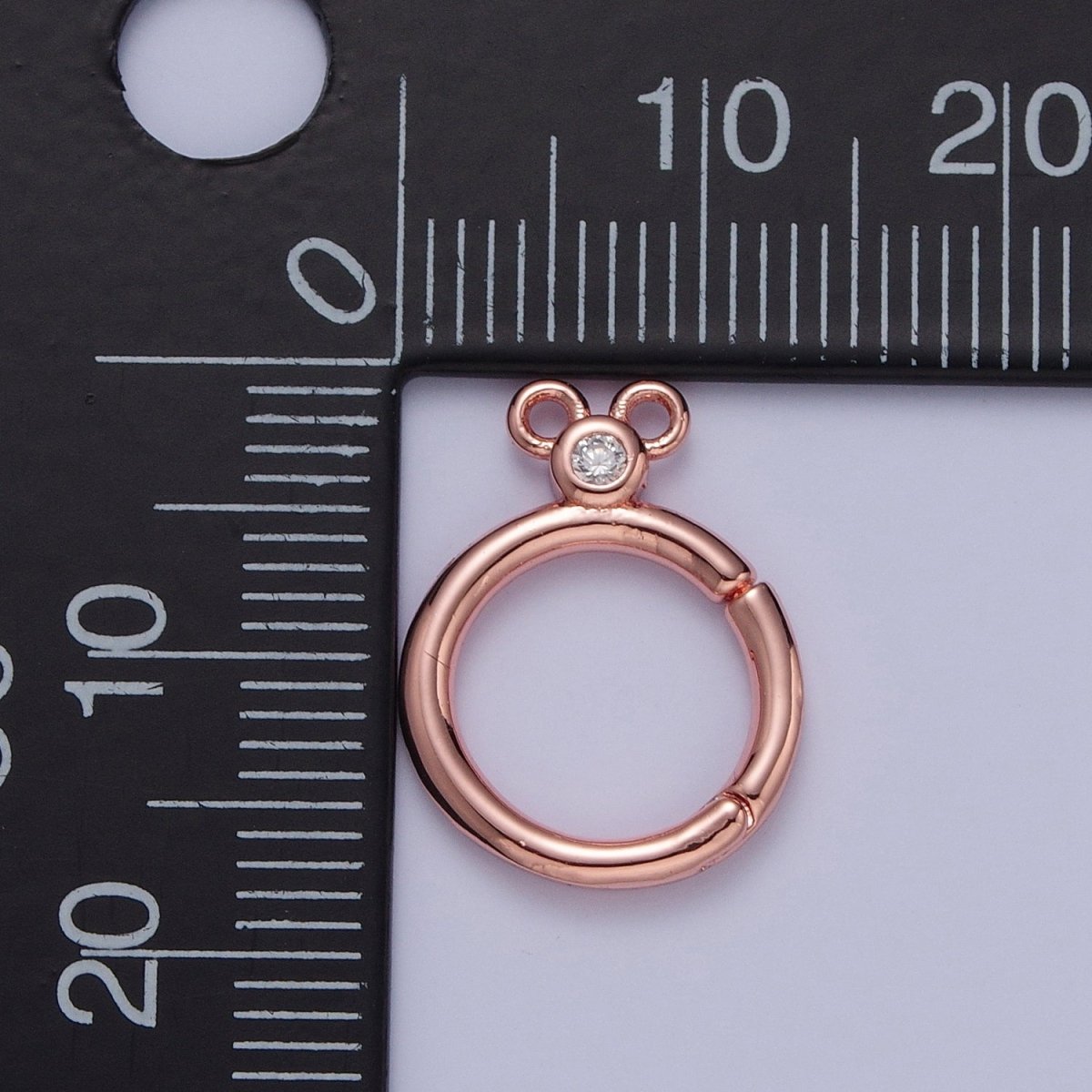 24K Gold Filled Jewelry Closure, Round Toggle Clasps with Cubic Zirconia L-790~L-793