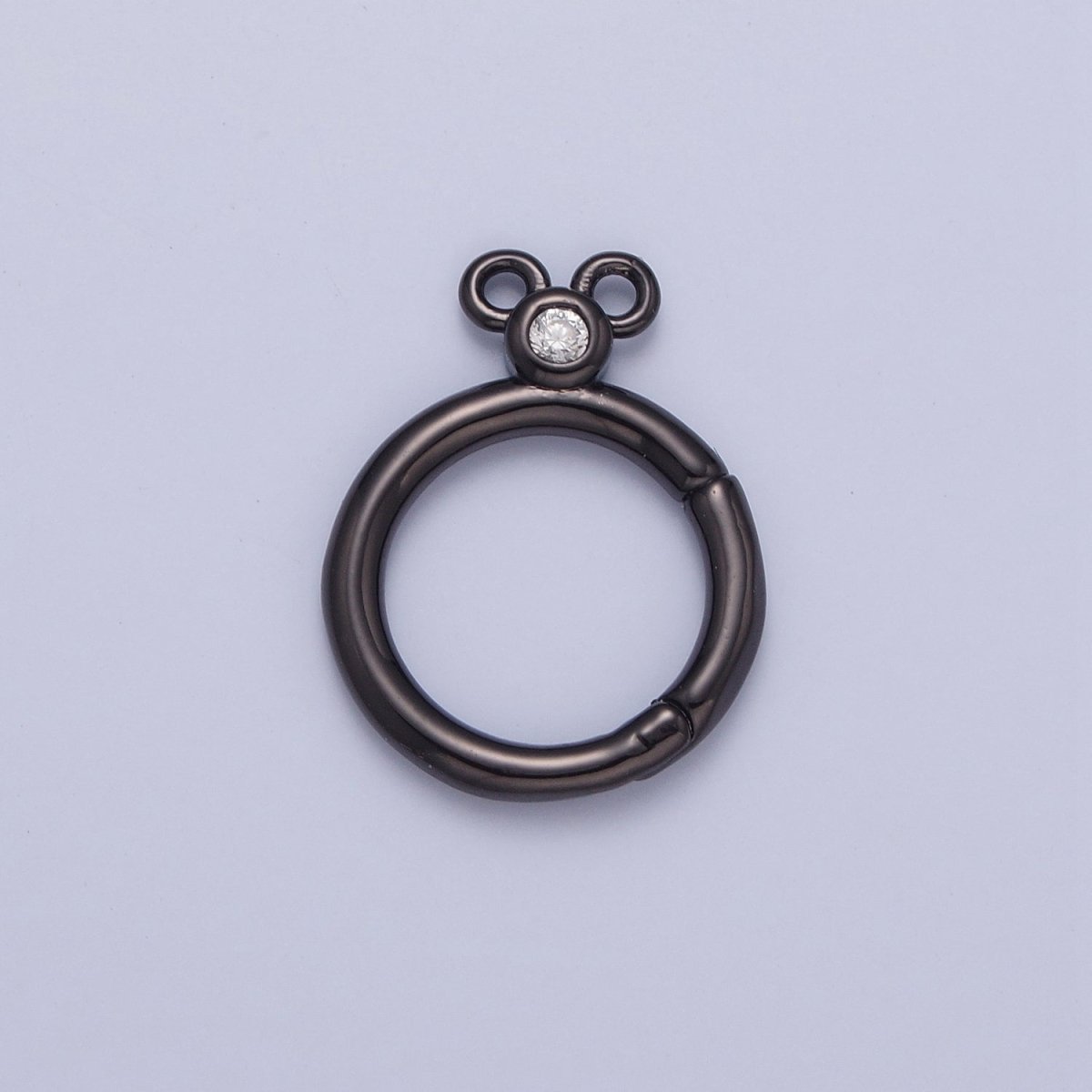 24K Gold Filled Jewelry Closure, Round Toggle Clasps with Cubic Zirconia L-790~L-793