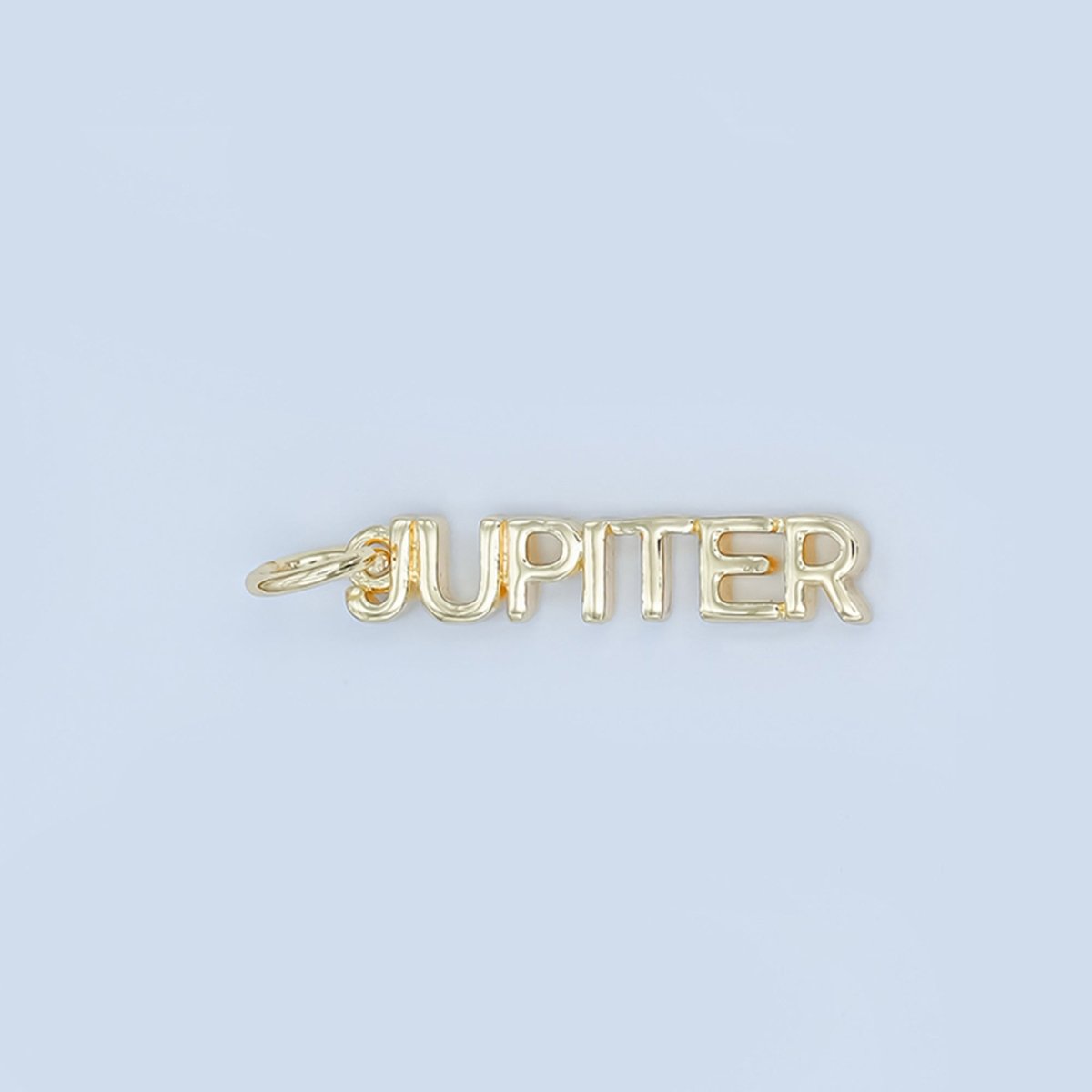 24K Gold Filled "JUPITER" Name Planet Script Charm | M802 - DLUXCA