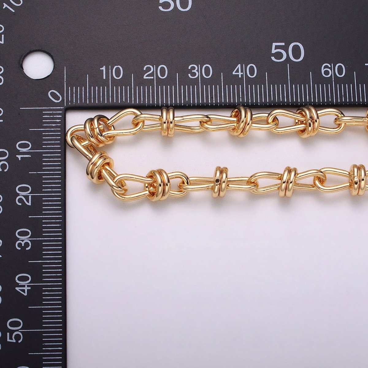 24K Gold Filled Knot Cable Chain Link Bold 6.8mm Cable Chain Link Unfinished Yard Chain in Gold & Silver | ROLL-1309 ROLL-1310 Clearance Pricing