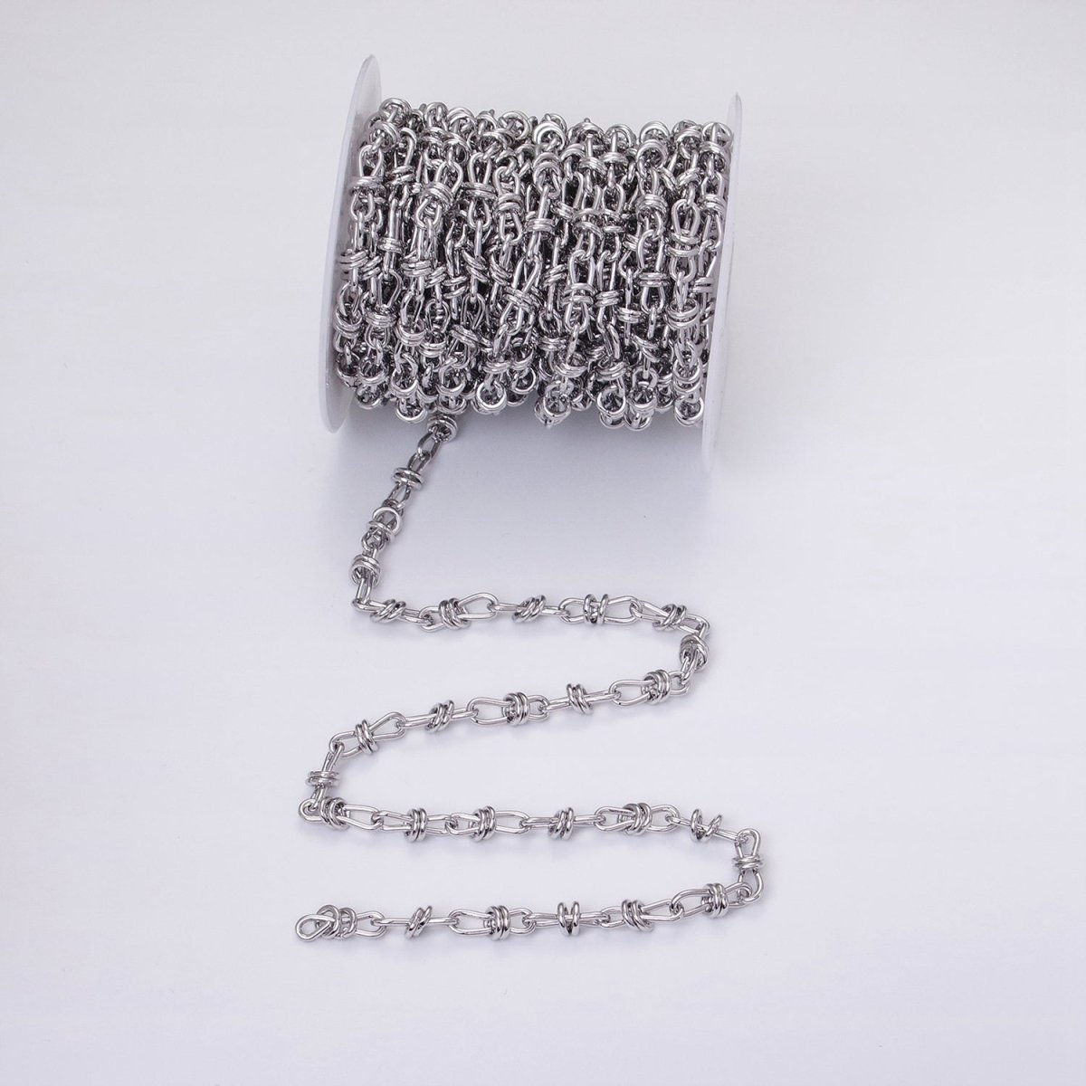 24K Gold Filled Knot Cable Chain Link Bold 6.8mm Cable Chain Link Unfinished Yard Chain in Gold & Silver | ROLL-1309 ROLL-1310 Clearance Pricing