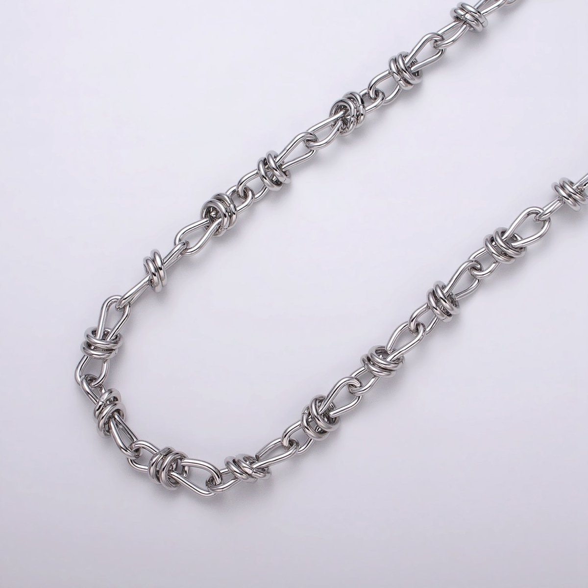 24K Gold Filled Knot Cable Chain Link Bold 6.8mm Cable Chain Link Unfinished Yard Chain in Gold & Silver | ROLL-1309 ROLL-1310 Clearance Pricing