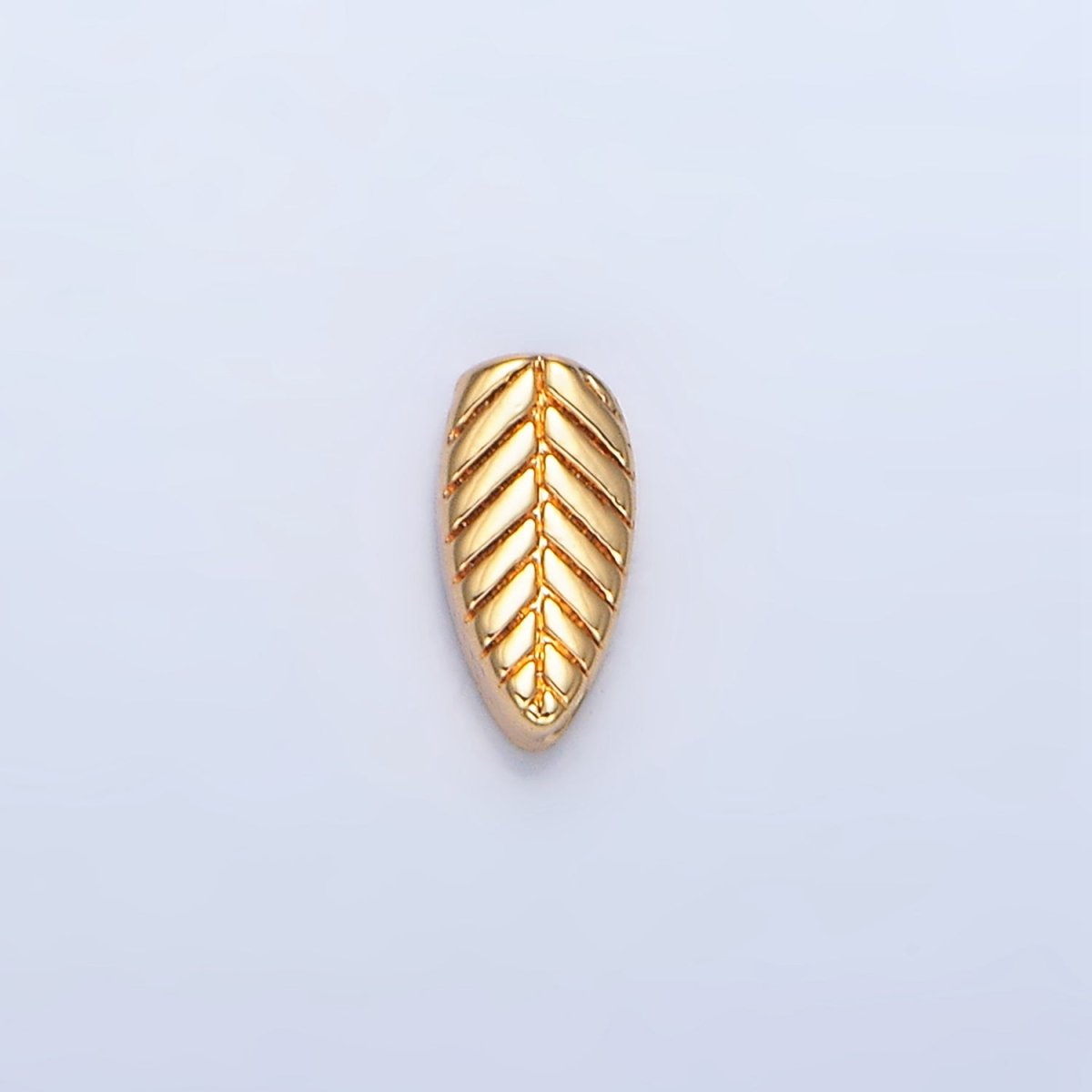 24K Gold Filled Leaf Nature Engraved Bead in Gold & Silver | B912