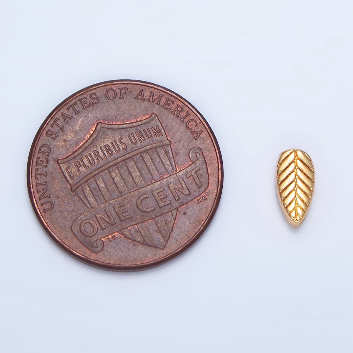 24K Gold Filled Leaf Nature Engraved Bead in Gold & Silver | B912