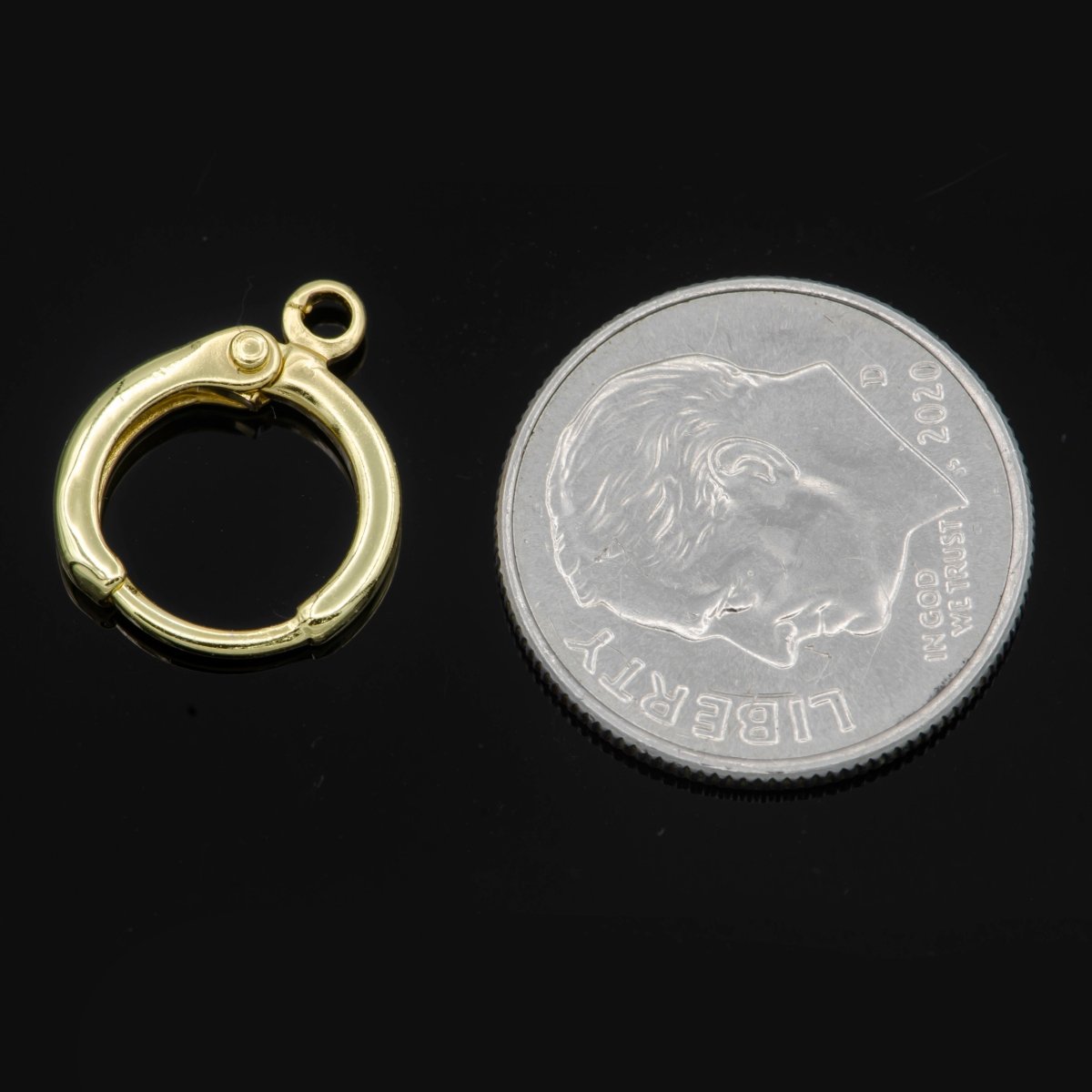 24K Gold Filled Lever Back Huggie Earrings Open Loop Supplies K-014 - DLUXCA