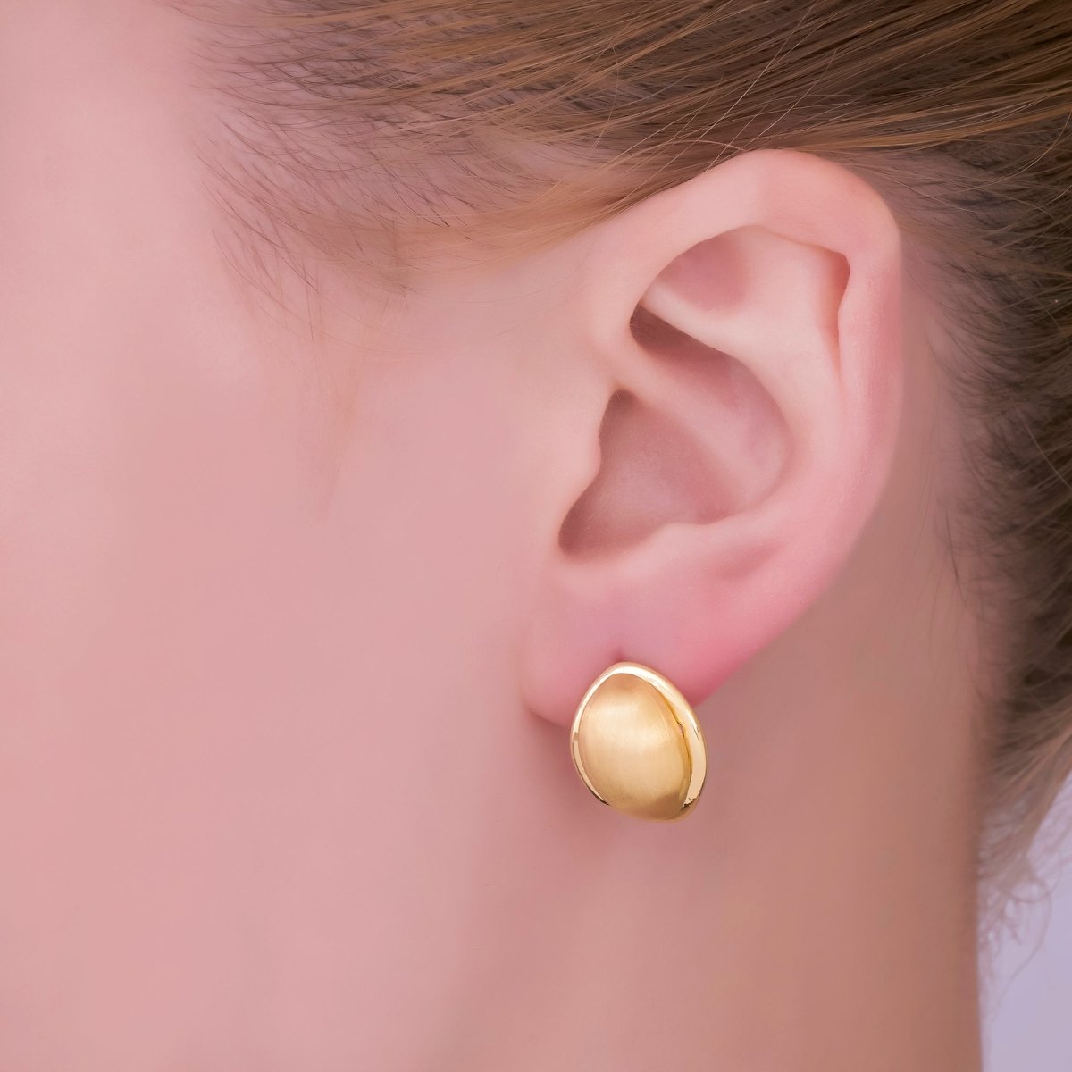 24K Gold Filled Lined C - Shaped Hoop Earrings | AB669 - DLUXCA