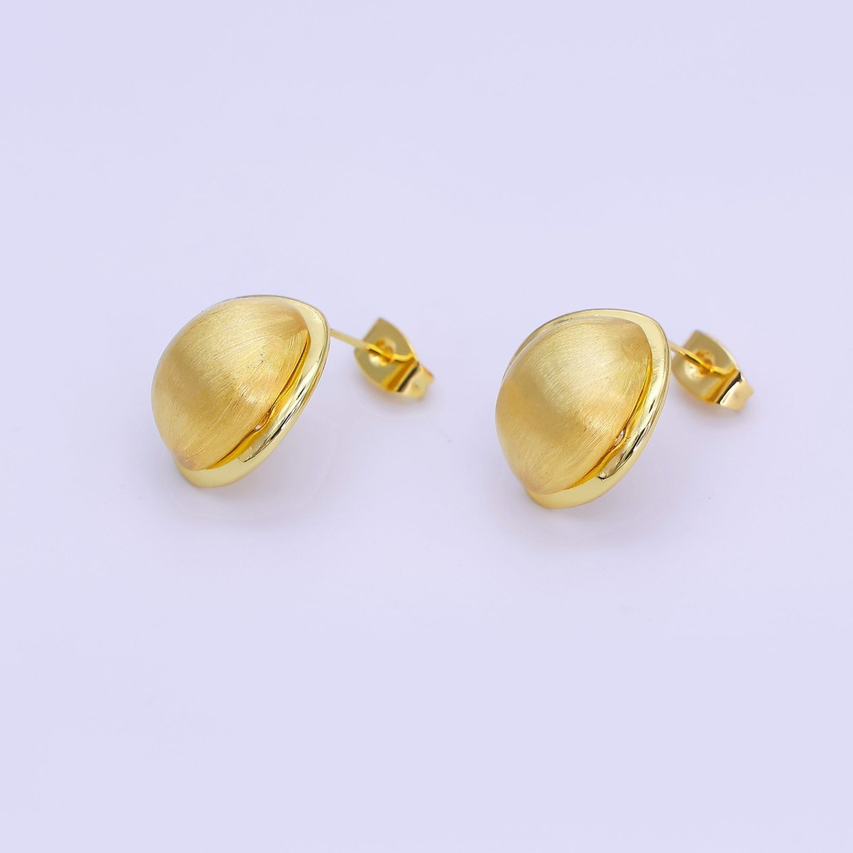 24K Gold Filled Lined C - Shaped Hoop Earrings | AB669 - DLUXCA