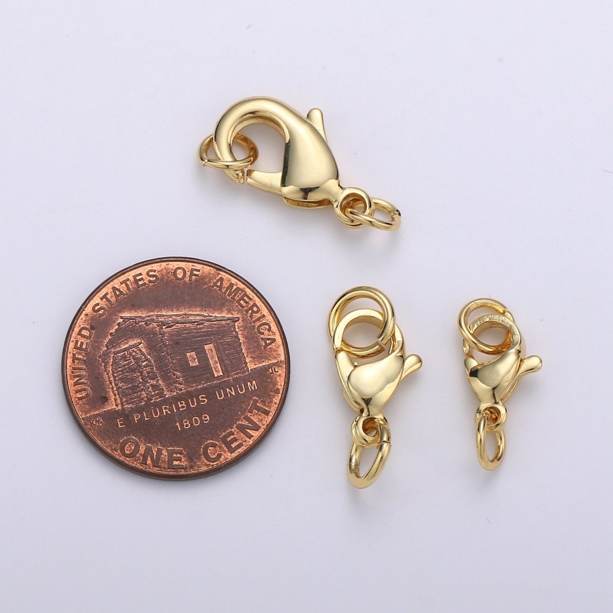 24K Gold Filled Lobster Clasp with Jump Rings for DIY Jewelry Making Necklace Bracelet Anklet  L-129 L-132 L-135