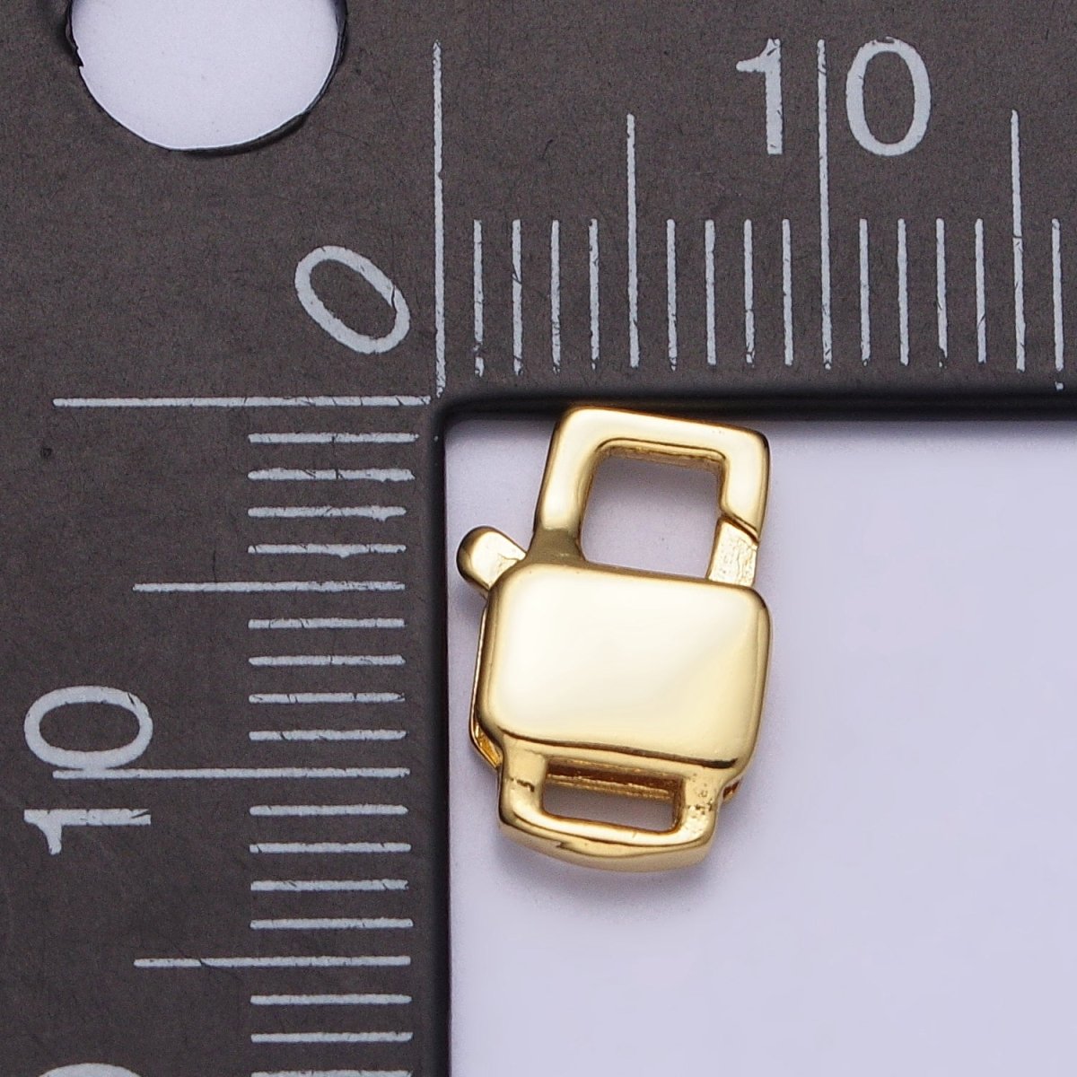 24K Gold Filled Lobster Clasps Geometric Rectangular Jewelry Closure Supply in Gold & Silver | Z-127 Z-128