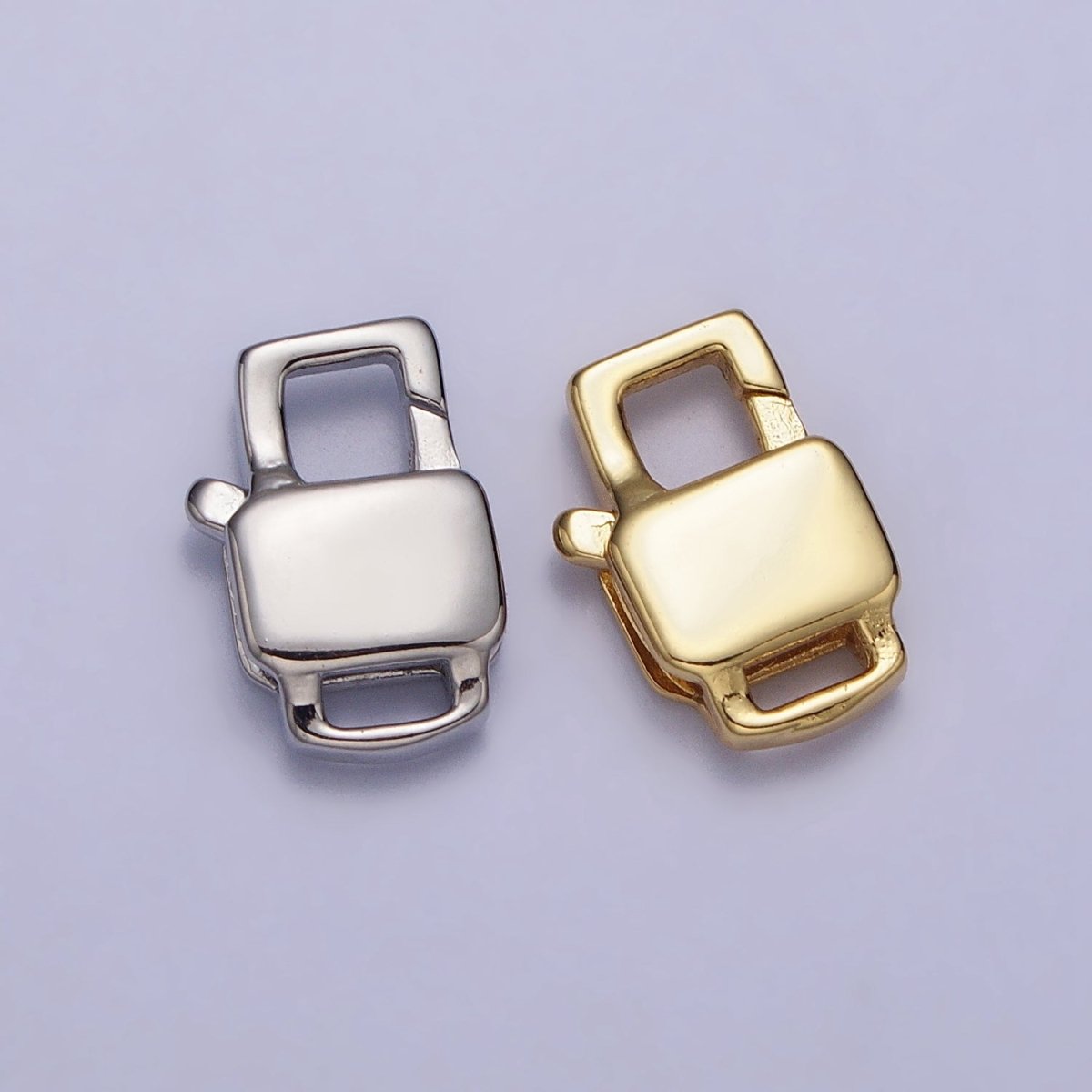 24K Gold Filled Lobster Clasps Geometric Rectangular Jewelry Closure Supply in Gold & Silver | Z-127 Z-128