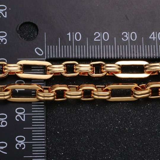 24K Gold Filled Long and Short Cable Chain by the Yard Wholesale Roll Chain For Jewelry Necklace Bracelet Anklet Making | ROLL-422 Clearance Pricing - DLUXCA