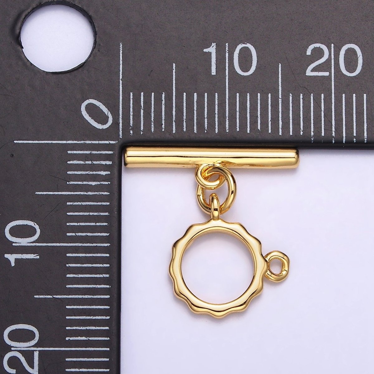 24K Gold Filled Loop Wavy Round OT Toggle Clasps Closure Jewelry Making Supply | Z-445 - DLUXCA