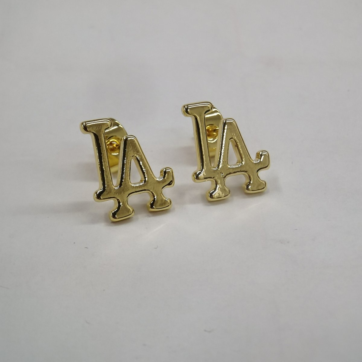 24K Gold Filled Los Angeles Stud Earrings LA Stud | AB939 - DLUXCA