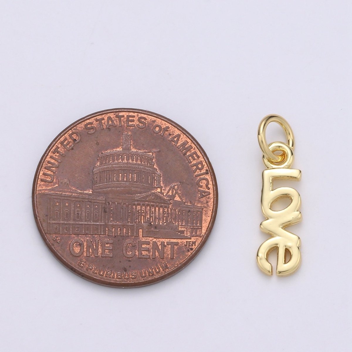 24K Gold Filled "LOVE" Charm D-920 - DLUXCA