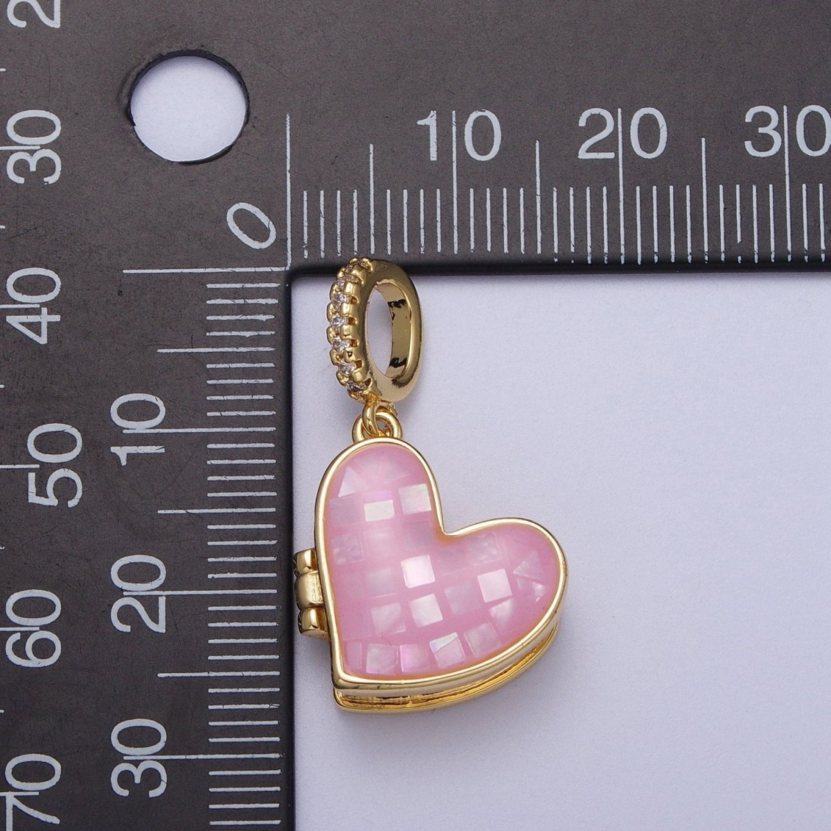 24K Gold Filled Marian Cross Black, Blue, White, Green, Pink Shell Opal Heart Locket Pendant H-106 H-107 H-115 H-130 H-173