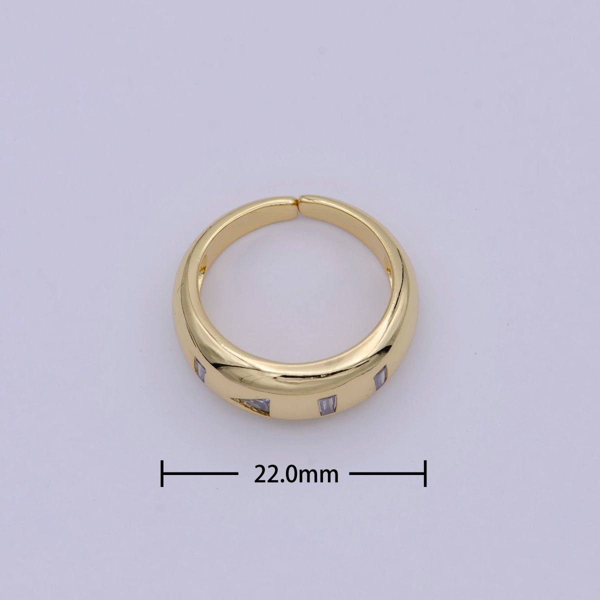 24K Gold Filled Media Icon Adjustable Ring, Pause & Skip Ahead Button with Multicolor/Clear CZ Cubic Zirconia Cuff Ring in Gold & Silver S-312 S-314 U-379 U-380
