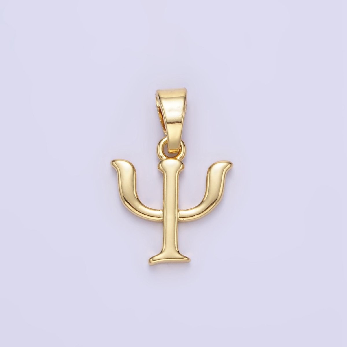 24K Gold Filled Medical "Psi" Greek Letter Script Minimalist Pendant | AA1351 - DLUXCA