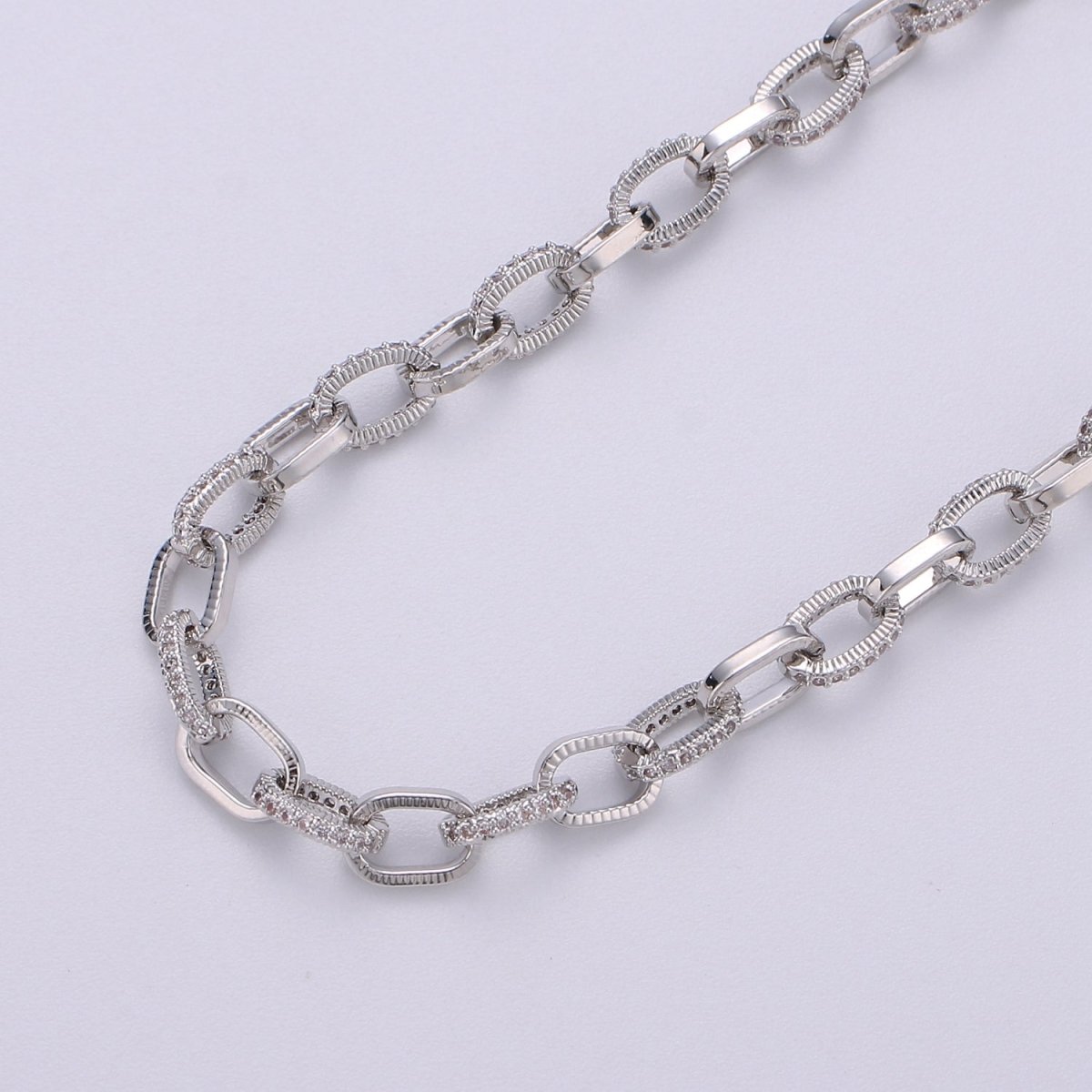 24K Gold Filled Micro Pave Chain CZ, CABLE Link Chain by Meter, Cubic Chunky Chain For Jewelry Making | WA-1375 Clearance Pricing