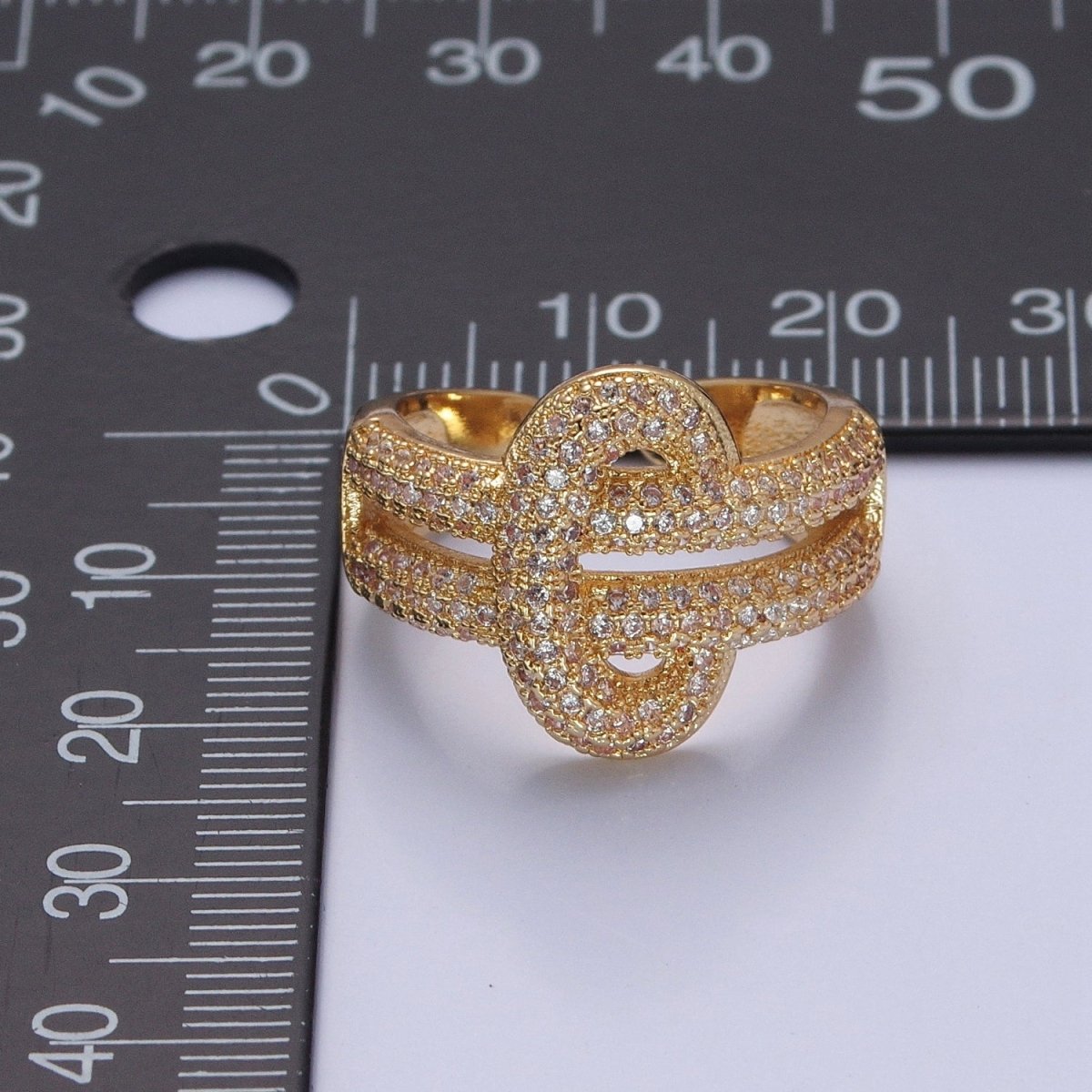 24K Gold Filled Micro Pave CZ Double Band Ring, Cubic Zirconia Ring in Silver & Gold O-2270  O-2271