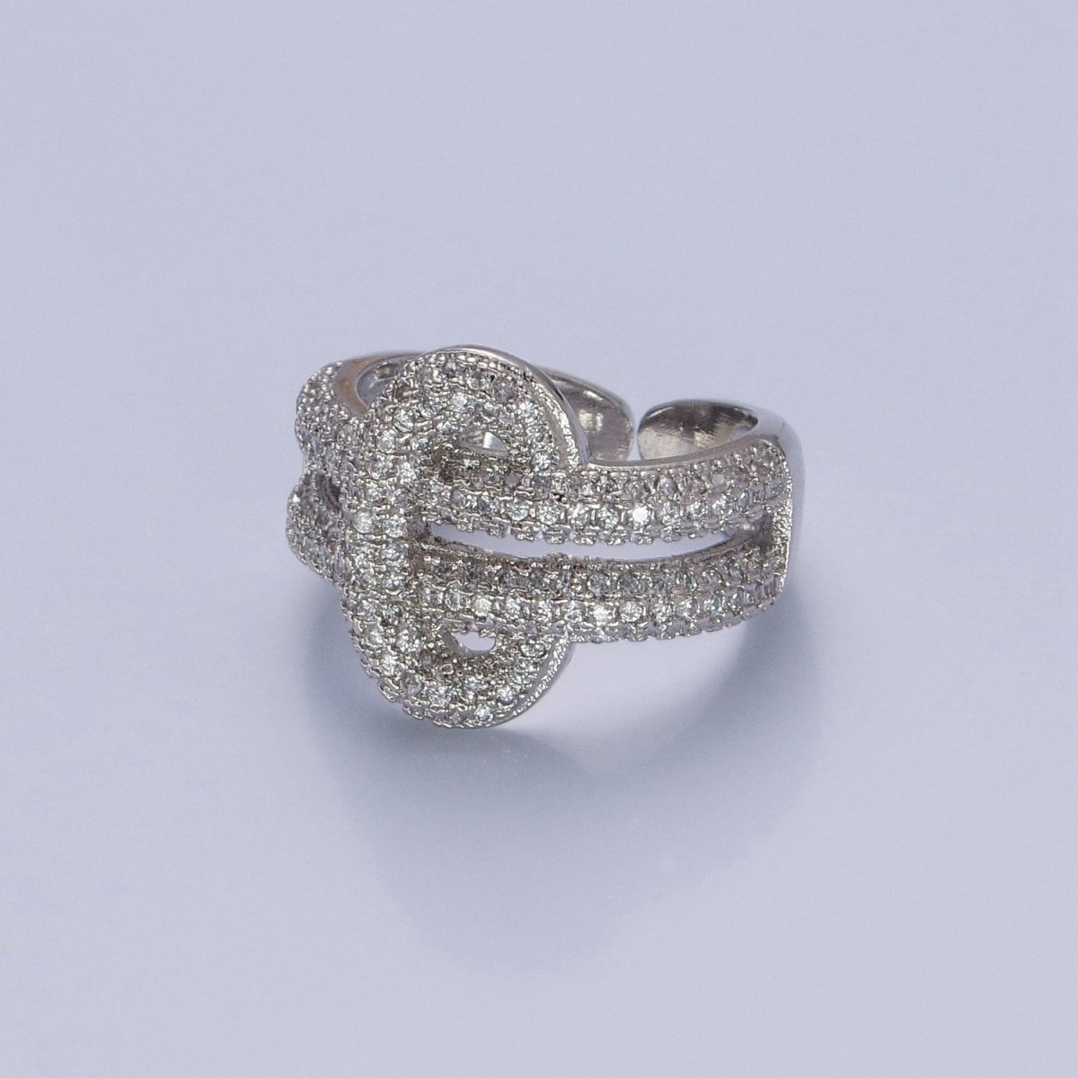 24K Gold Filled Micro Pave CZ Double Band Ring, Cubic Zirconia Ring in Silver & Gold O-2270  O-2271