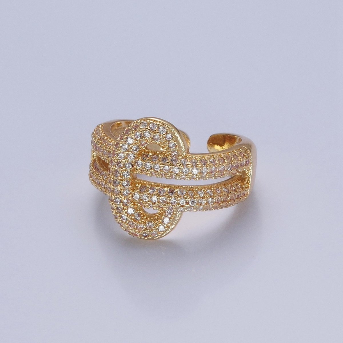 24K Gold Filled Micro Pave CZ Double Band Ring, Cubic Zirconia Ring in Silver & Gold O-2270  O-2271
