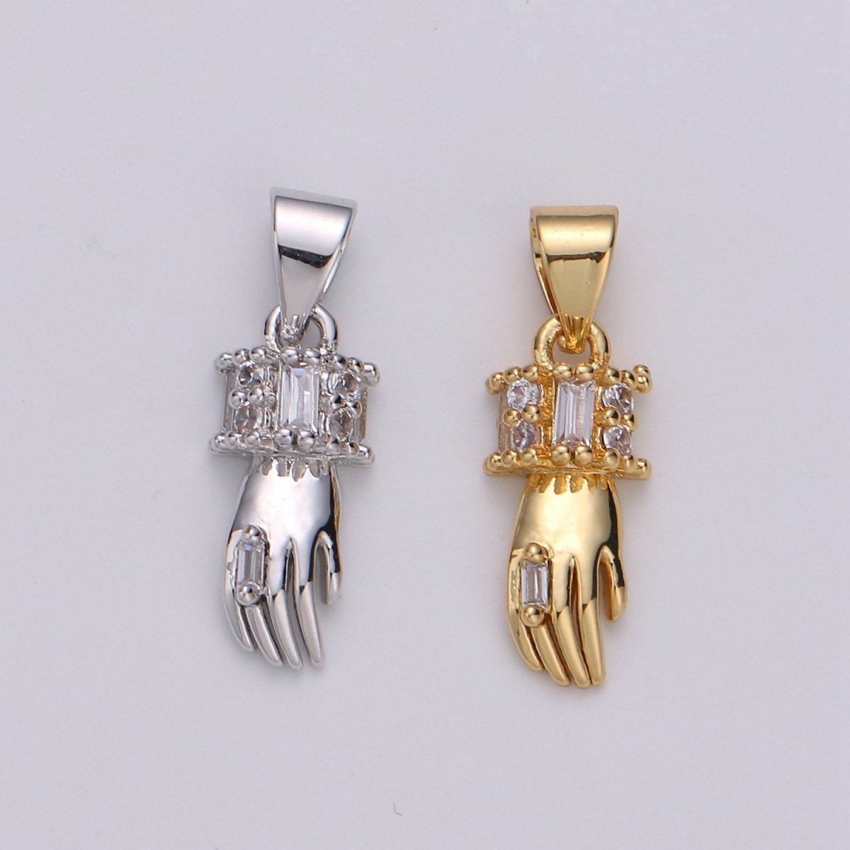 24k Gold Filled Micro Pave CZ Heart Pendant Charm, Gold Hand Micro Pave CZ Pendant Charm, Gold Filled Pendant, For DIY Jewelry I-802 I-803