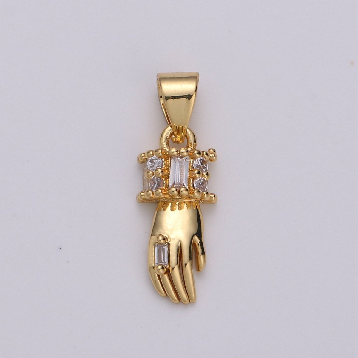24k Gold Filled Micro Pave CZ Heart Pendant Charm, Gold Hand Micro Pave CZ Pendant Charm, Gold Filled Pendant, For DIY Jewelry I-802 I-803