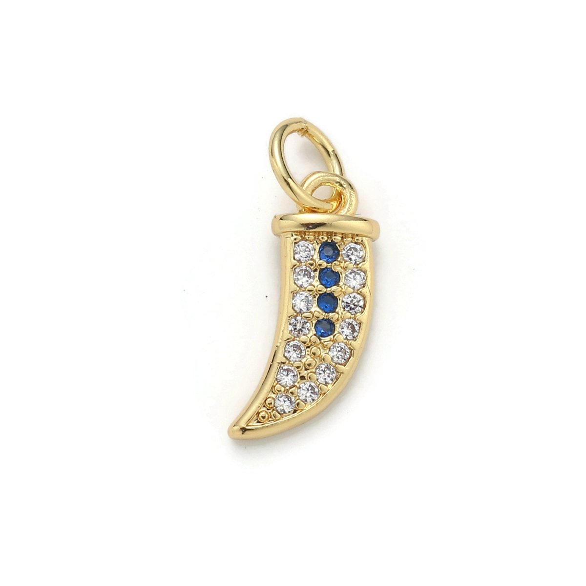 24k Gold Filled Micro Pave CZ Janbiya Dagger Pendant Charm, Micro Pave CZ Pendant Charm, Gold Filled Pendant, For DIY Jewelry D-040 - DLUXCA
