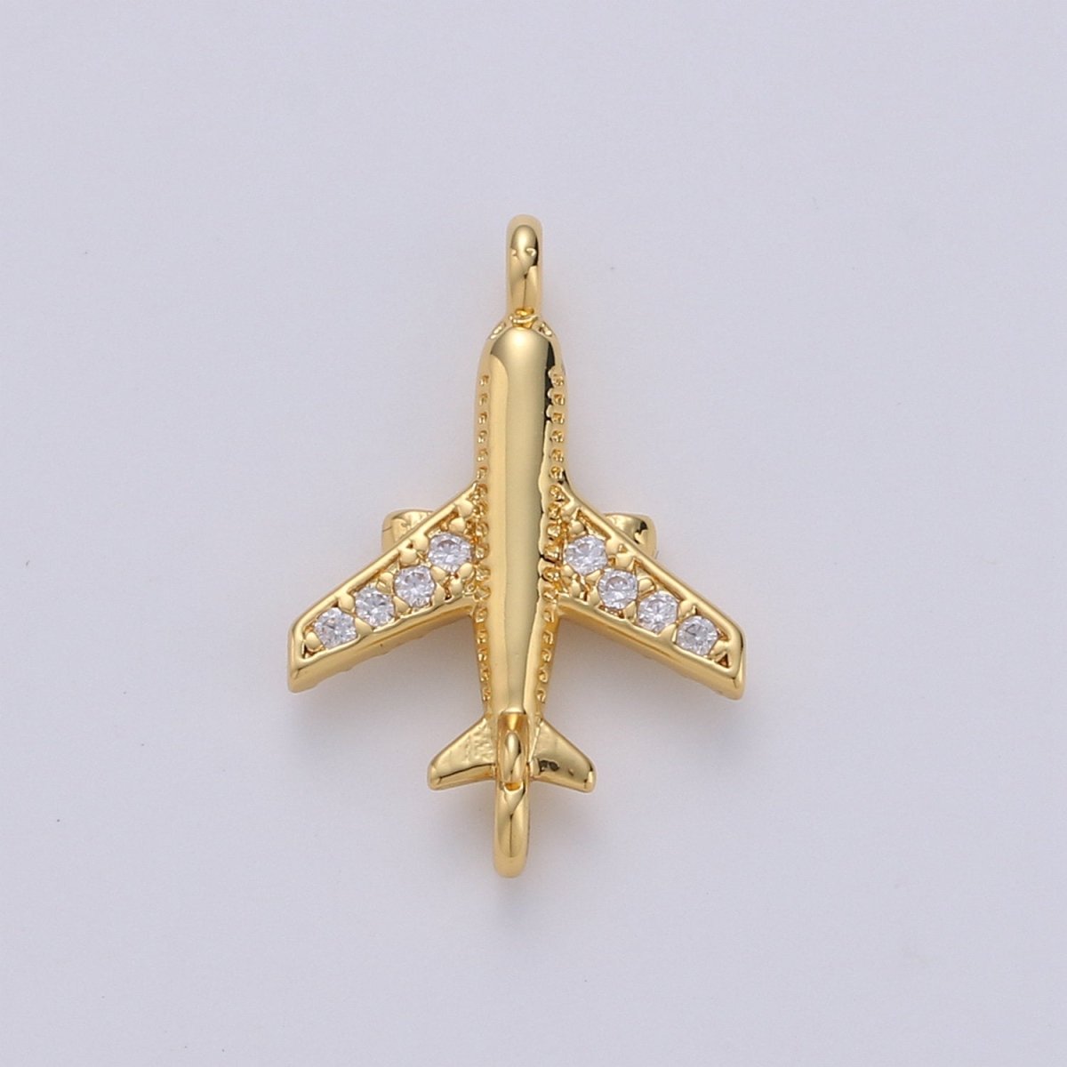 24k Gold Filled Micro Pave CZ Plane Charm Connector Micro Pave CZ Airplane Bracelet Connector For Bracelet Necklace Supply F-383 F-387