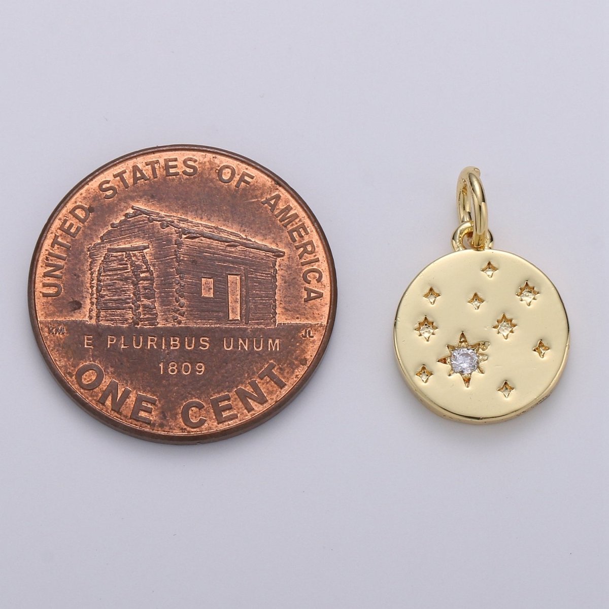 24k Gold Filled Micro Pave CZ Star Pendant Charm, Cubic Galaxy Micro Pave CZ Pendant Charm, Gold Filled Pendant, For Celestial Jewelry D-394 - DLUXCA