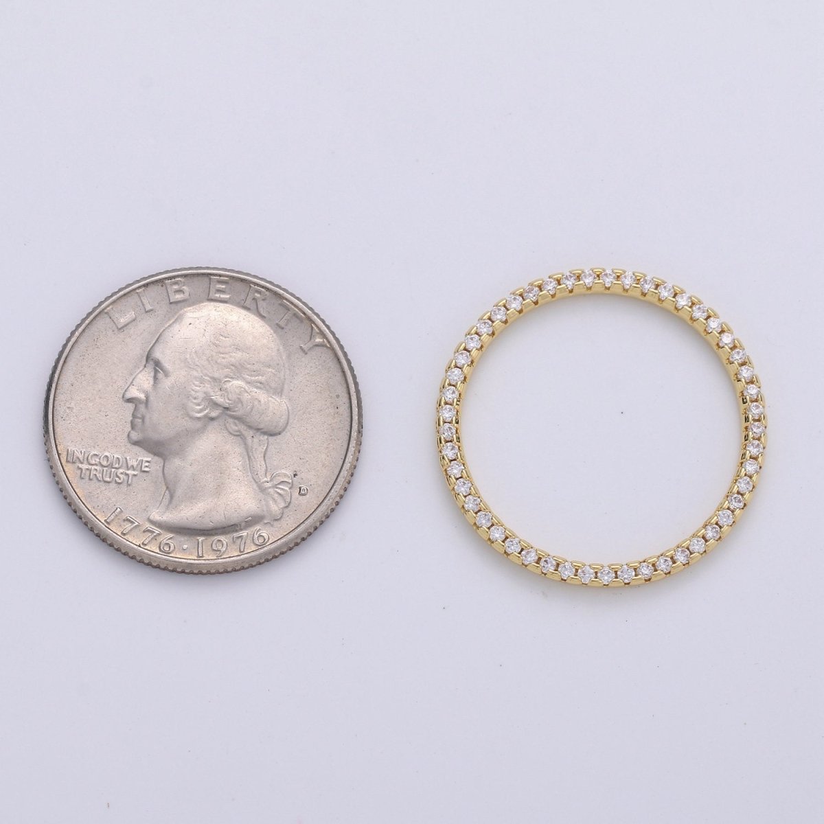 24k Gold Filled Micro Pave Geometric Charm Open Circle Charm, Ring Pendant, Eternity Jewelry, Infinity Circle for Necklace Component D-087 D-098