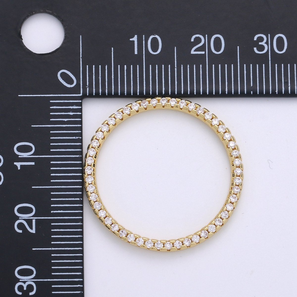 24k Gold Filled Micro Pave Geometric Charm Open Circle Charm, Ring Pendant, Eternity Jewelry, Infinity Circle for Necklace Component D-087 D-098