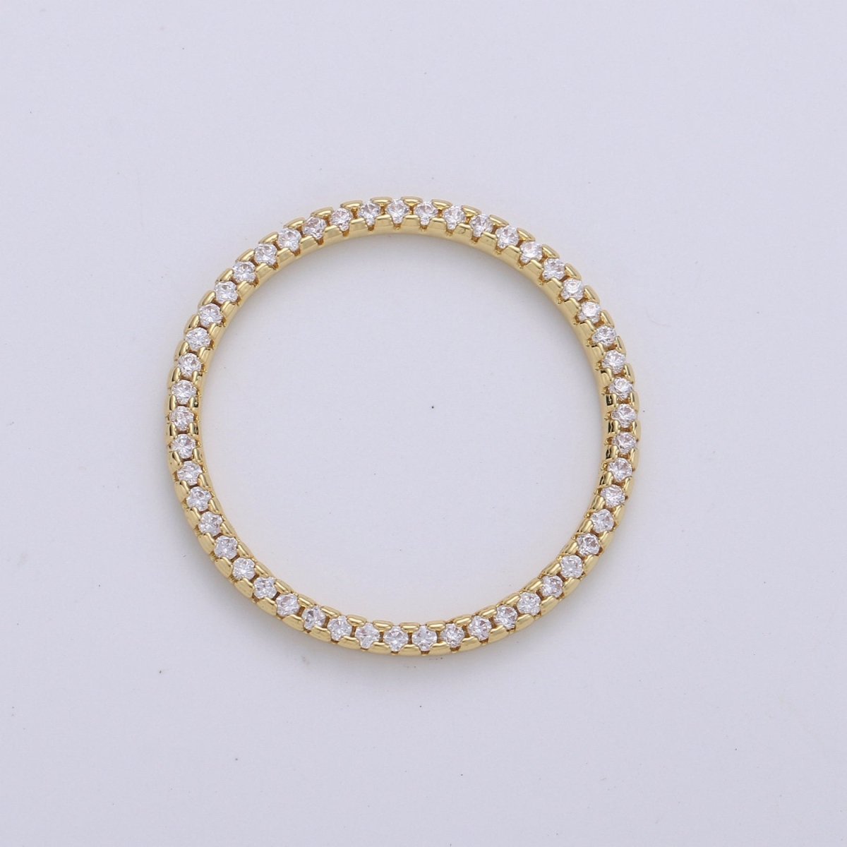 24k Gold Filled Micro Pave Geometric Charm Open Circle Charm, Ring Pendant, Eternity Jewelry, Infinity Circle for Necklace Component D-087 D-098