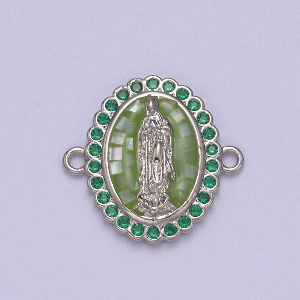 24k Gold Filled Micro Pave Lady Guadalupe Charm Connector, CZ Pave Virgin Mary Charm For Necklace, Bracelet Jewelry Making Y-460 - Y-469