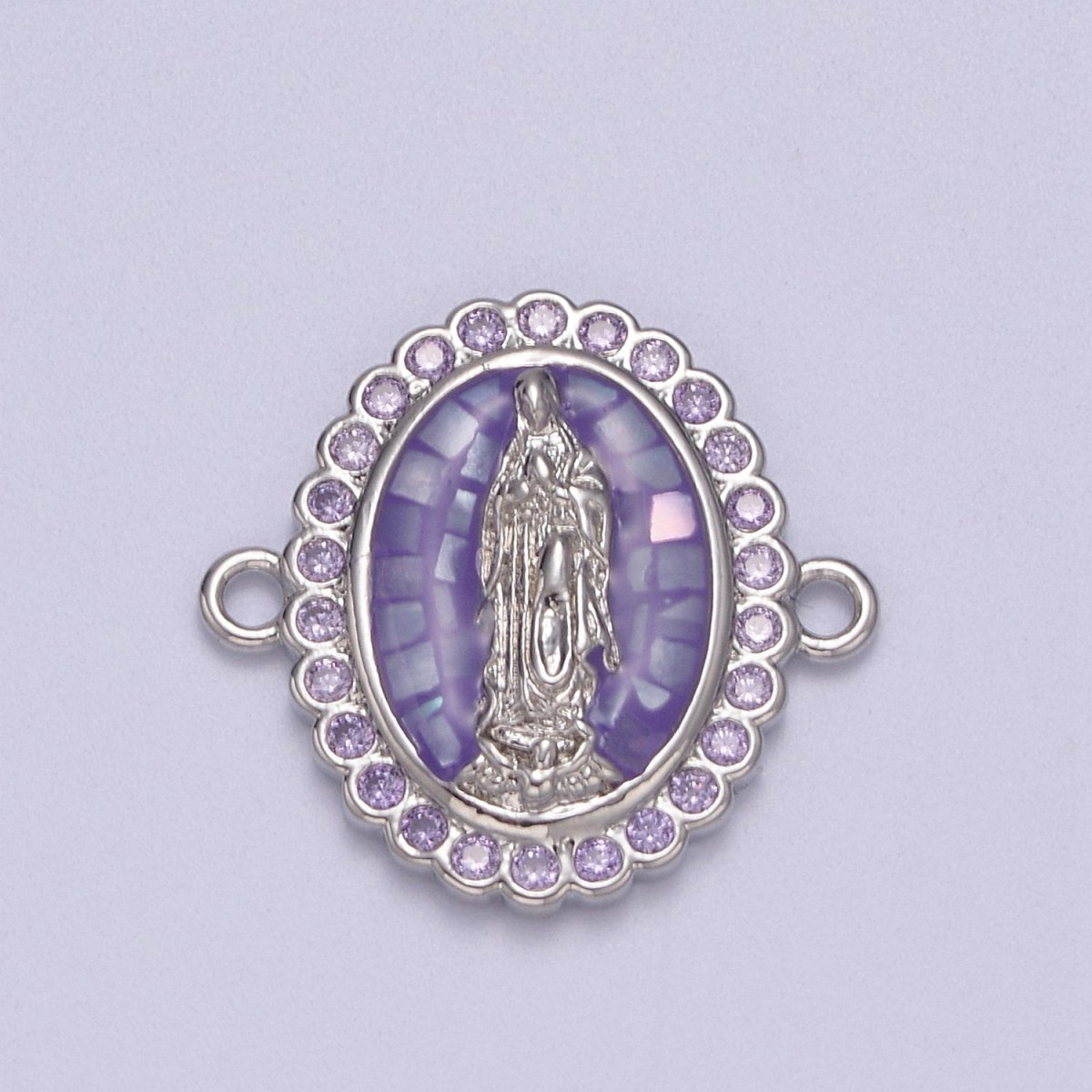 24k Gold Filled Micro Pave Lady Guadalupe Charm Connector, CZ Pave Virgin Mary Charm For Necklace, Bracelet Jewelry Making Y-460 - Y-469