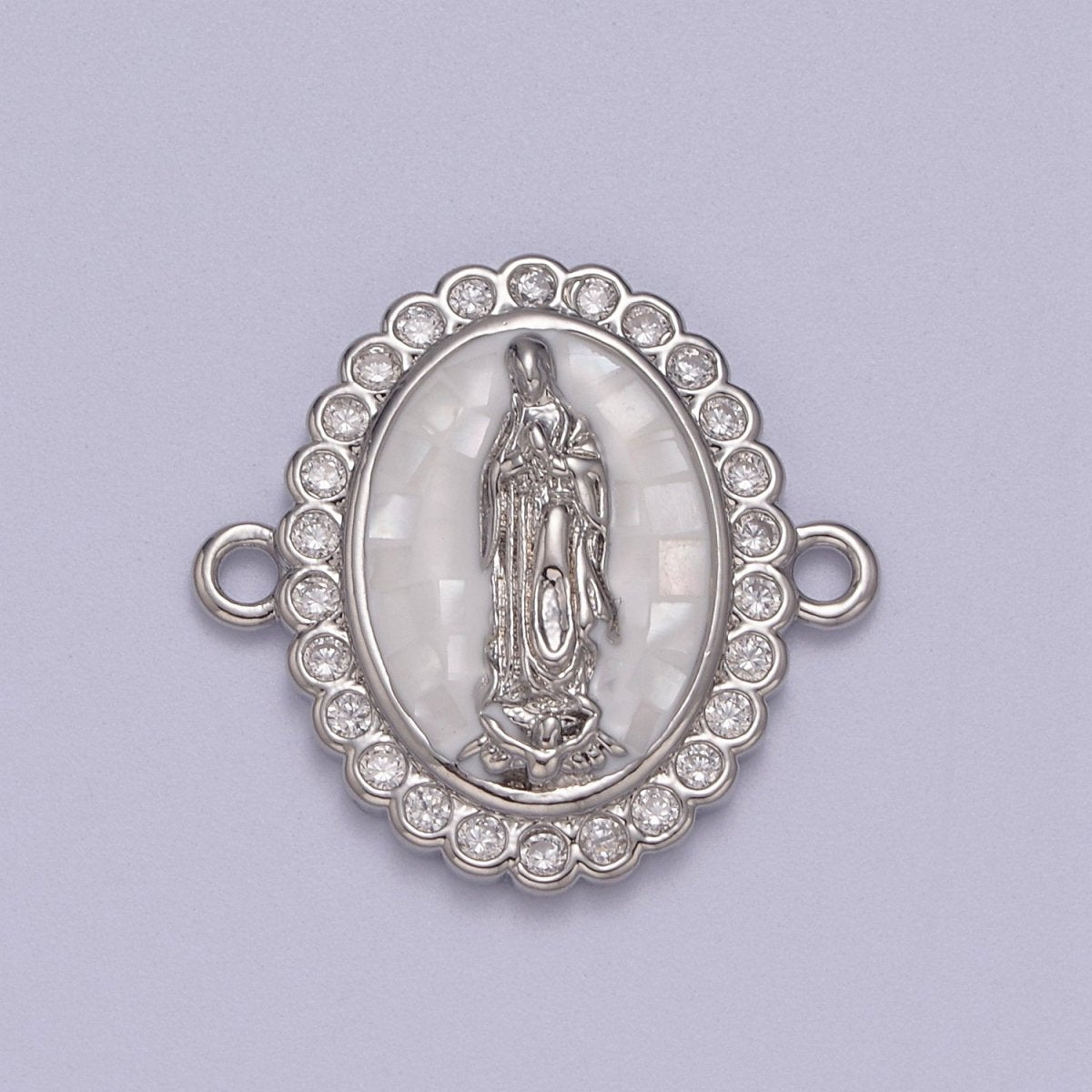 24k Gold Filled Micro Pave Lady Guadalupe Charm Connector, CZ Pave Virgin Mary Charm For Necklace, Bracelet Jewelry Making Y-460 - Y-469