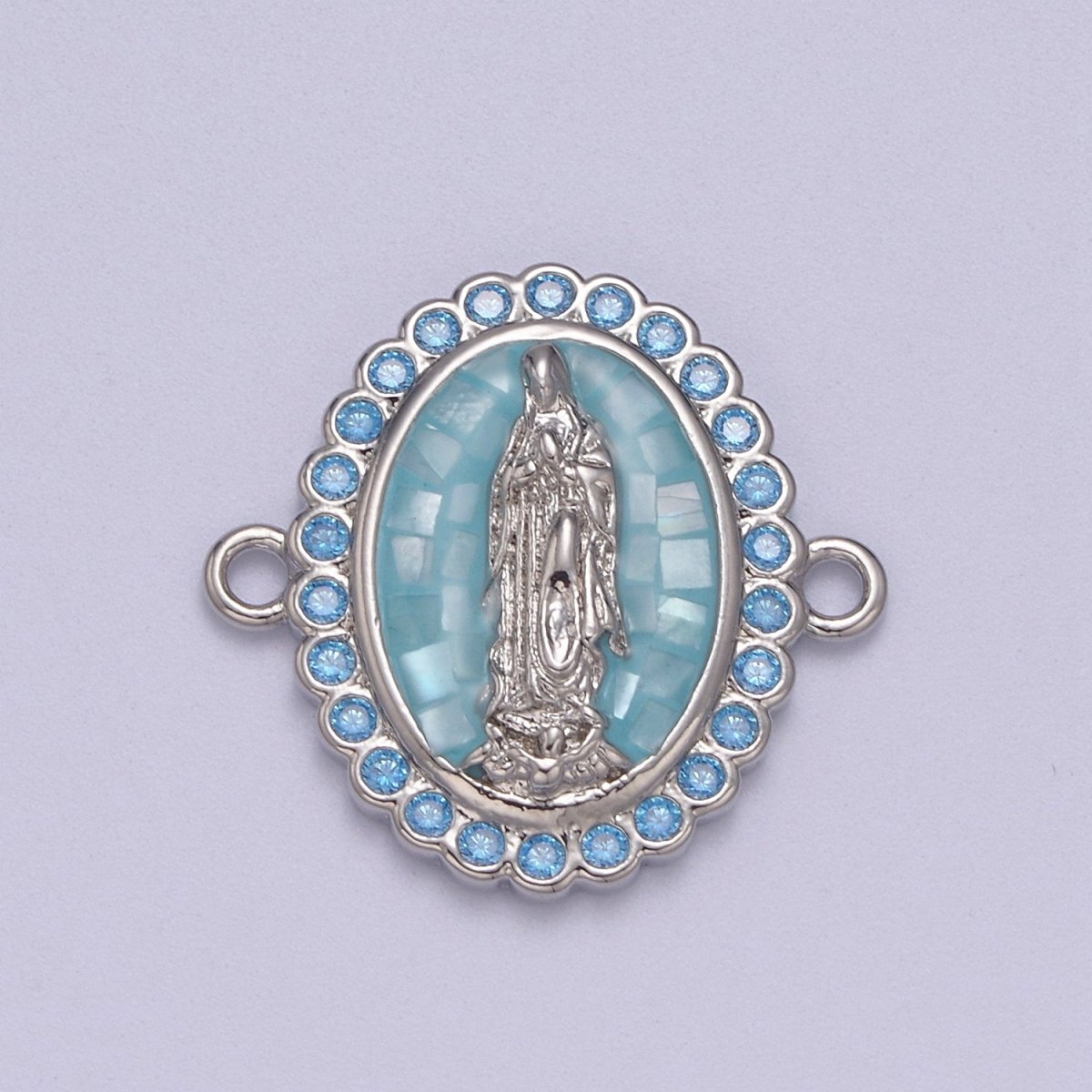 24k Gold Filled Micro Pave Lady Guadalupe Charm Connector, CZ Pave Virgin Mary Charm For Necklace, Bracelet Jewelry Making Y-460 - Y-469