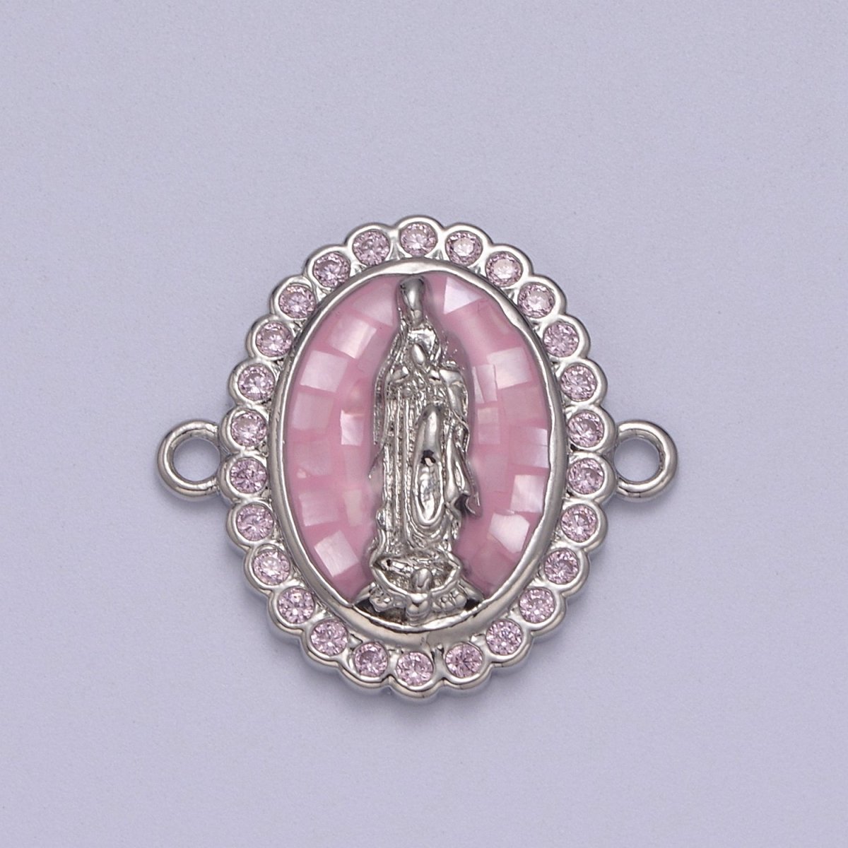 24k Gold Filled Micro Pave Lady Guadalupe Charm Connector, CZ Pave Virgin Mary Charm For Necklace, Bracelet Jewelry Making Y-460 - Y-469