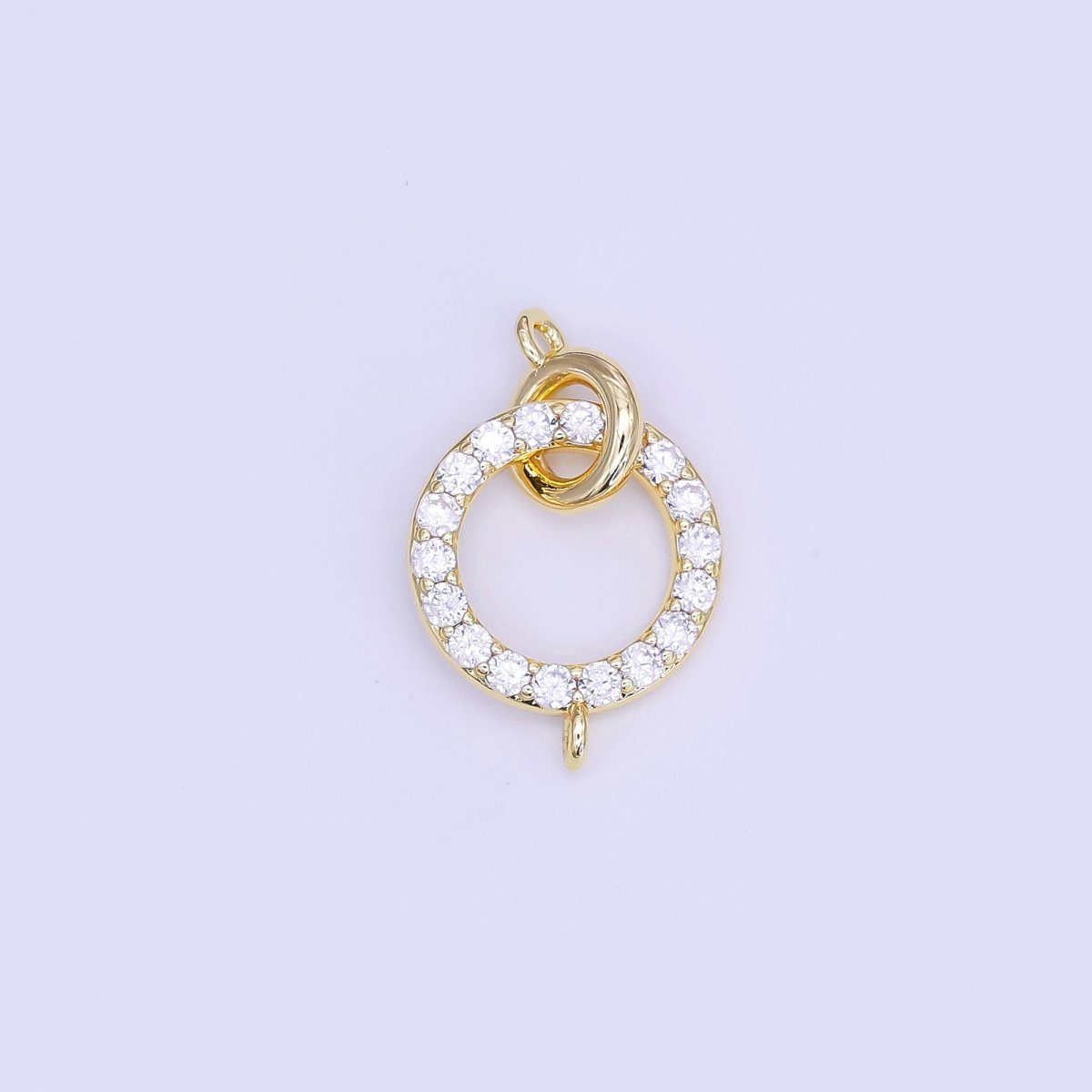 24K Gold Filled Micro Paved CZ Double Rolo Link Connector Finding | Z1119 - DLUXCA