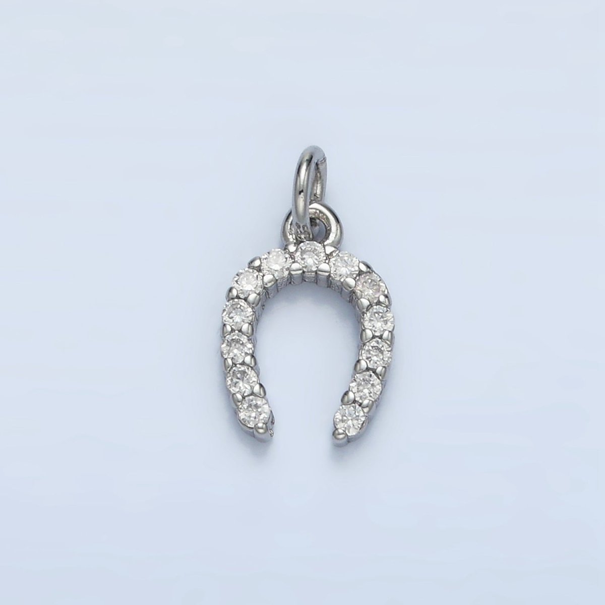 24K Gold Filled Micro Paved CZ Horseshoe Mini Charm in Gold & Silver | X591