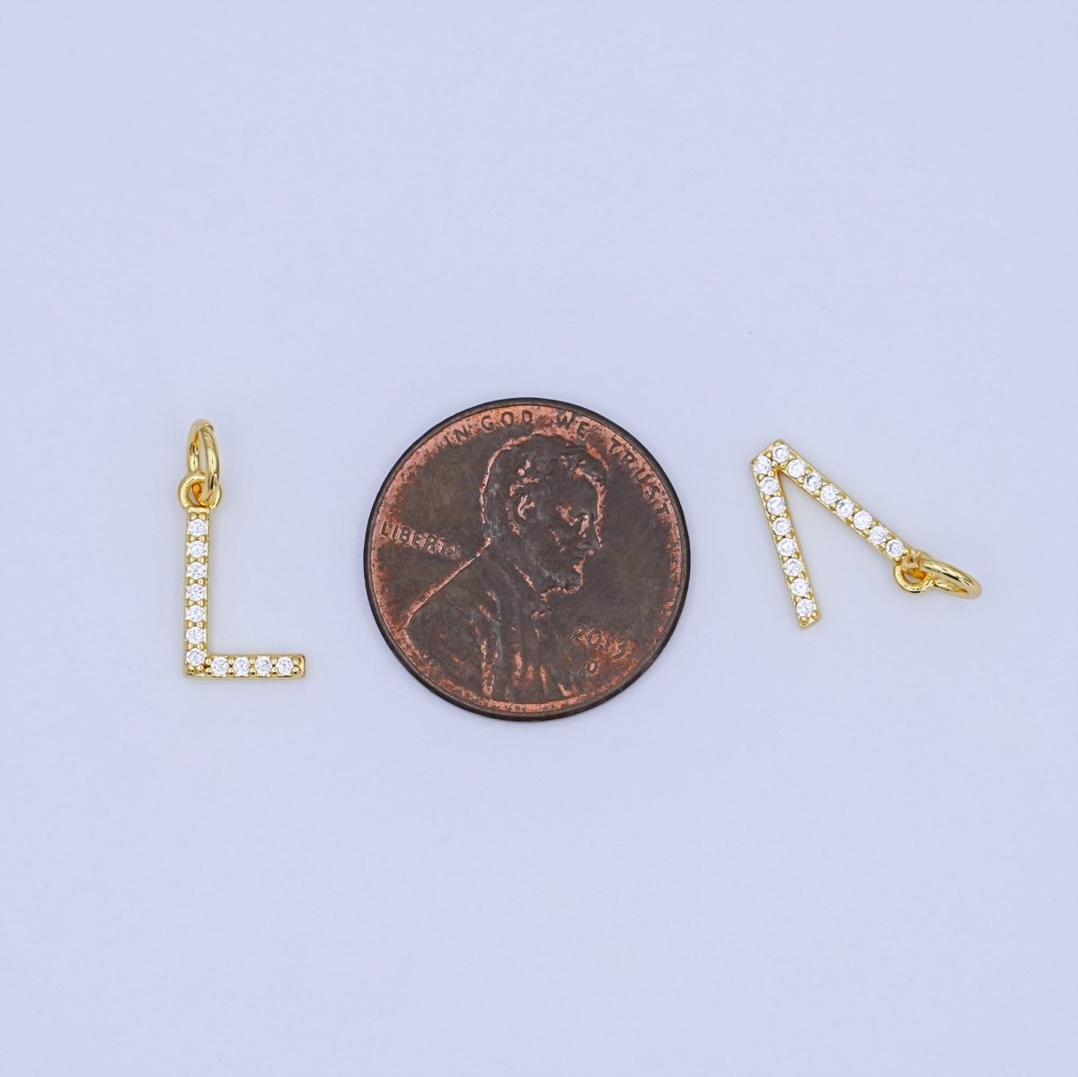 24K Gold Filled Micro Paved CZ "LOVE" Script Charm Set | N044 - DLUXCA