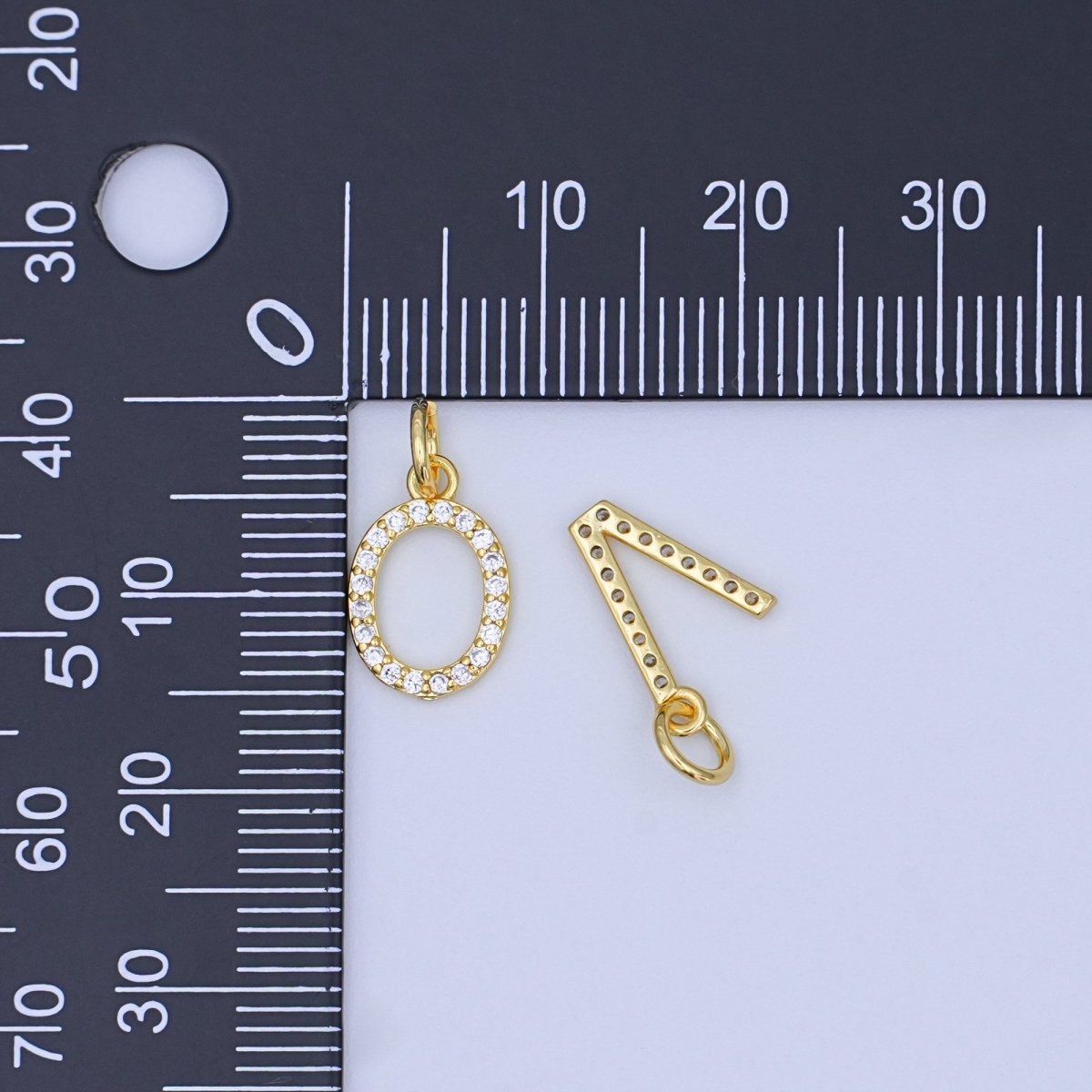 24K Gold Filled Micro Paved CZ "LOVE" Script Charm Set | N044 - DLUXCA