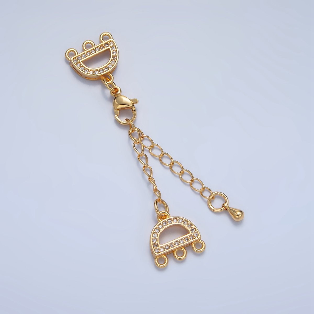 24K Gold Filled Micro Paved CZ Necklace Detangler Lobster Clasps Closure Findings in Gold & Silver | Z989