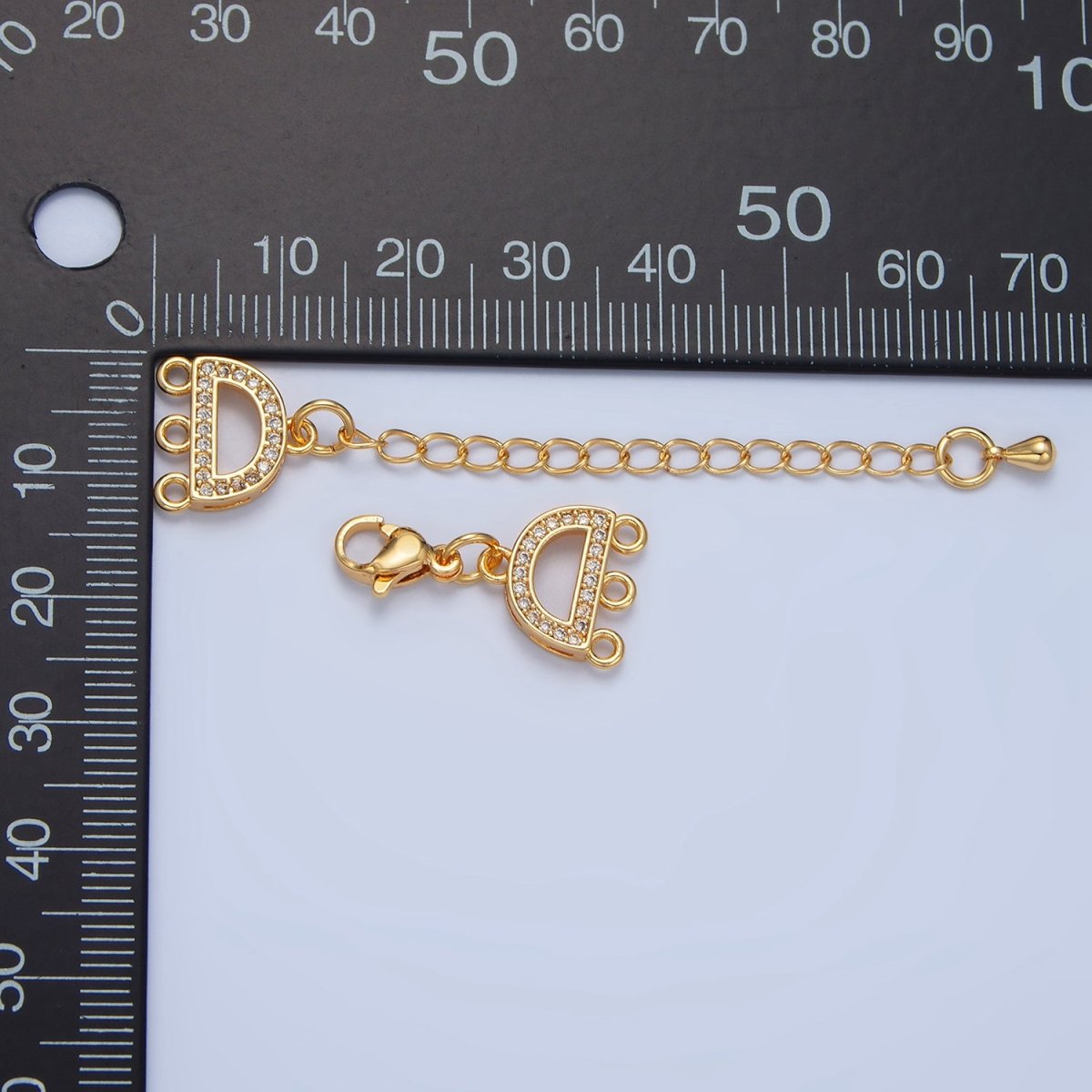 24K Gold Filled Micro Paved CZ Necklace Detangler Lobster Clasps Closure Findings in Gold & Silver | Z989