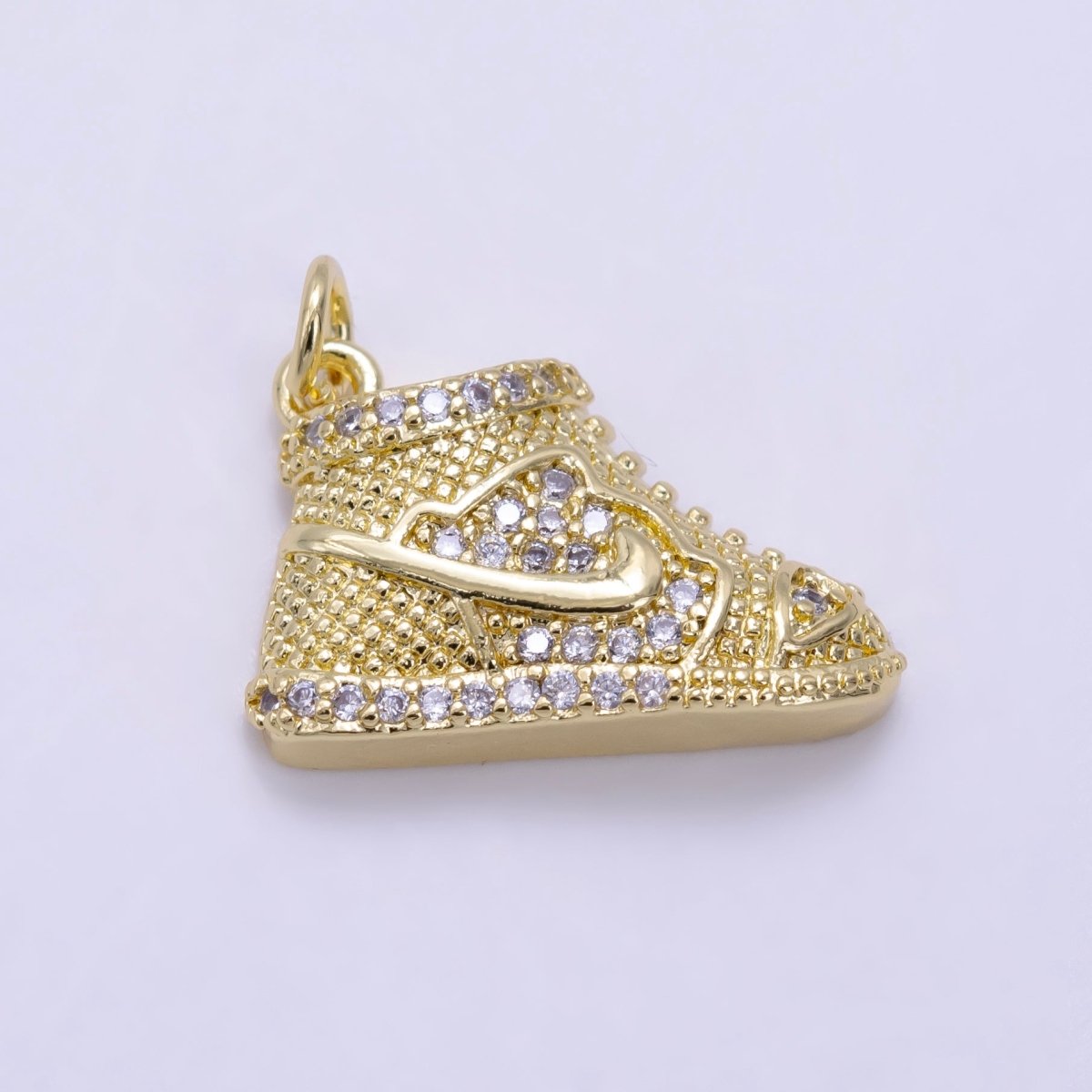 24K Gold Filled Micro Paved CZ Shoes Charm | X595 - DLUXCA